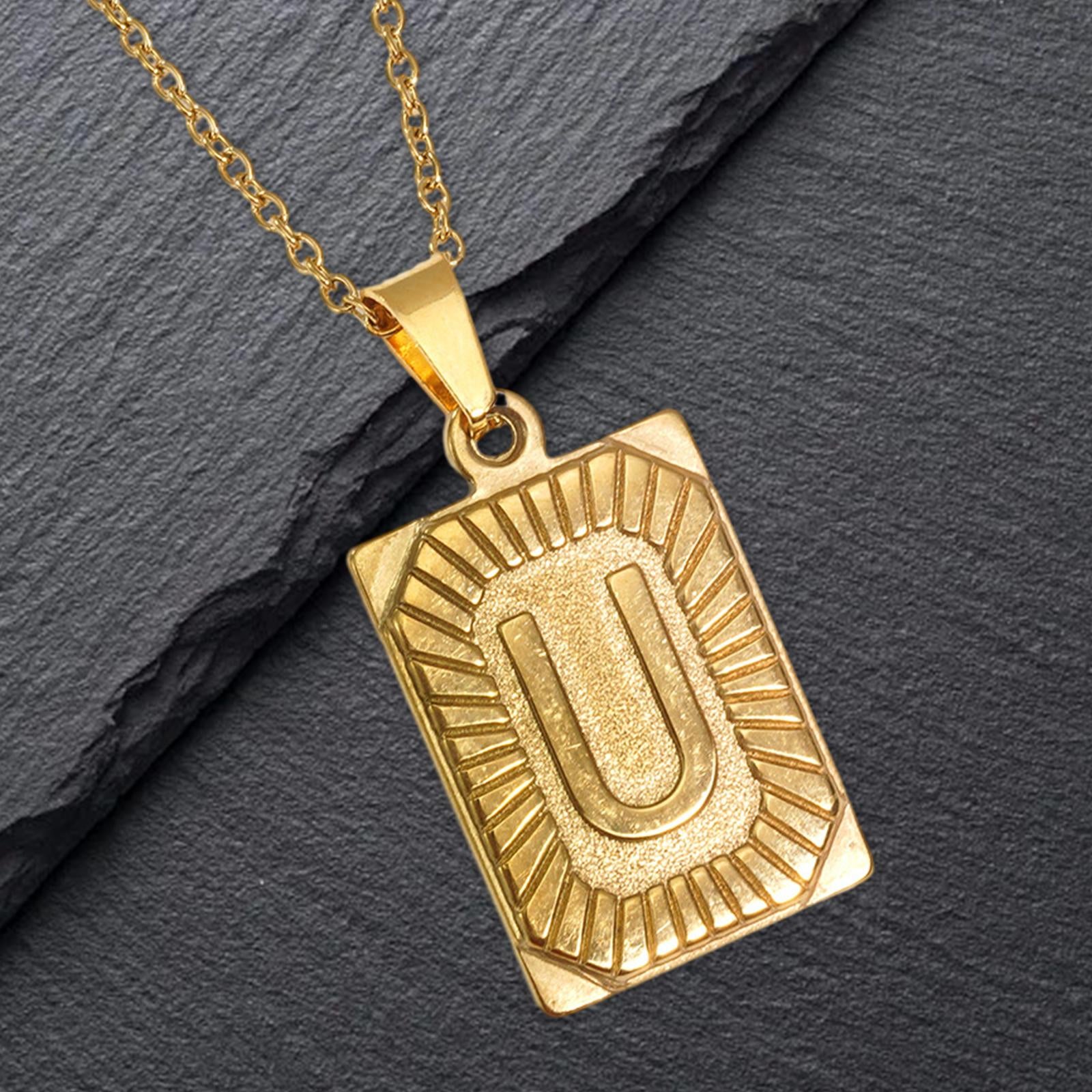 Letter Pendant Necklace Cool Punk for Graduation Valentine's Day Anniversary U