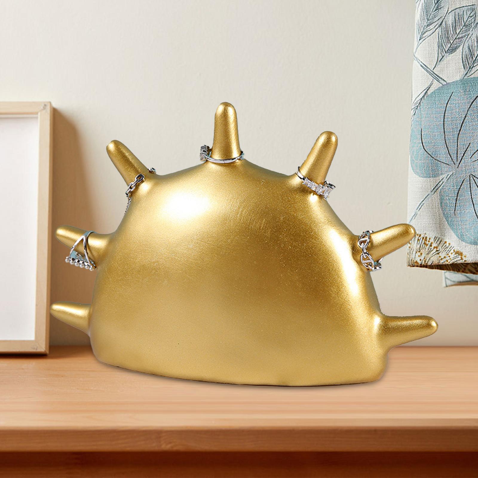 Fingertip Rings Stand Palm Shape Keys Trinket Tray for Cabinet Bathroom Table gold