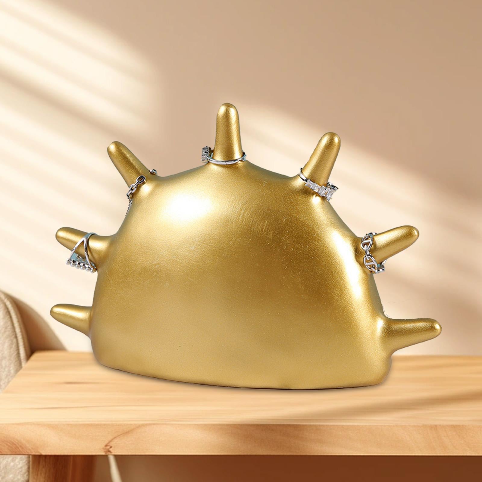 Fingertip Rings Stand Palm Shape Keys Trinket Tray for Cabinet Bathroom Table gold