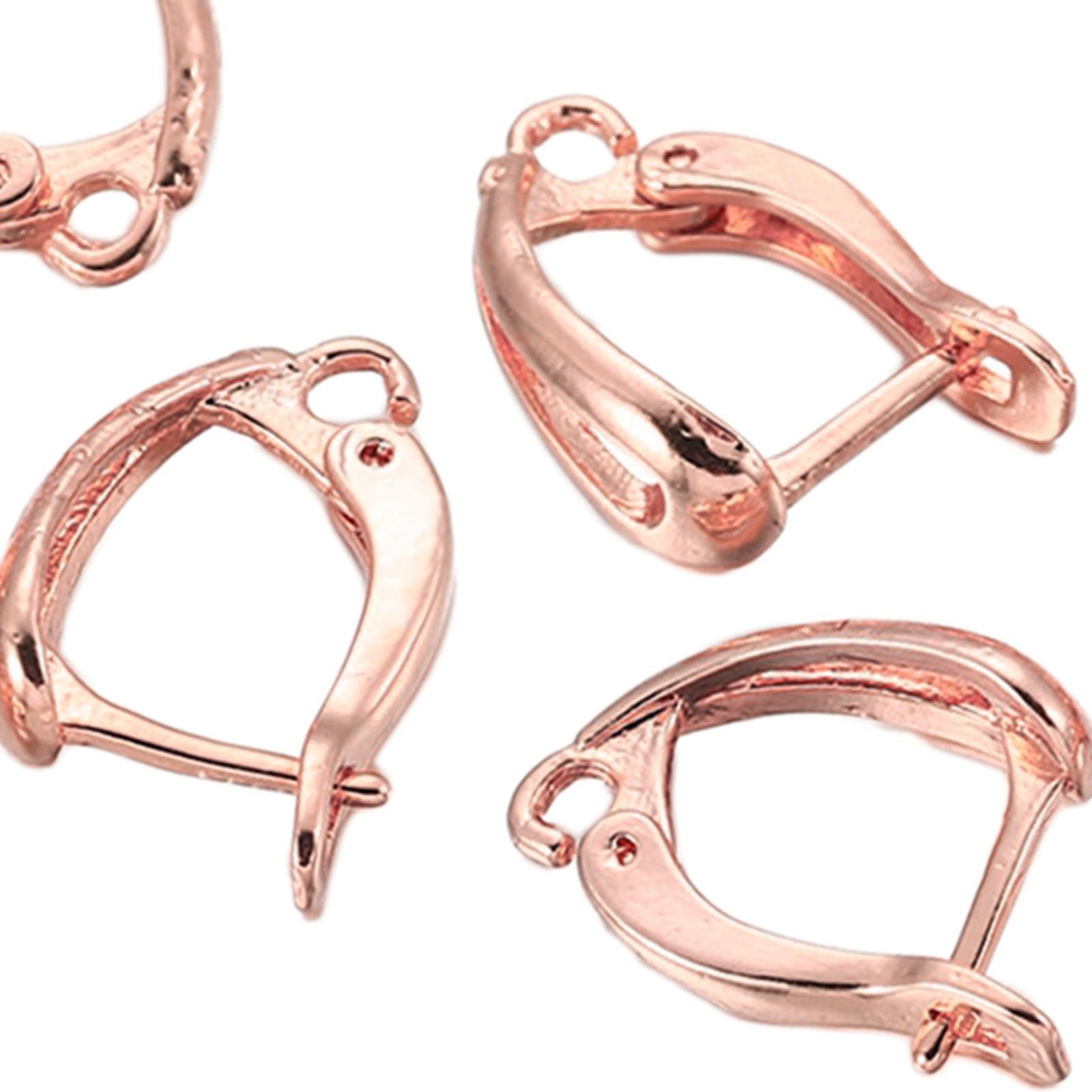 3x6x Earring French Hooks Jewelry Making Earwire for Pendant Earrings Birthday Rose Gold Round