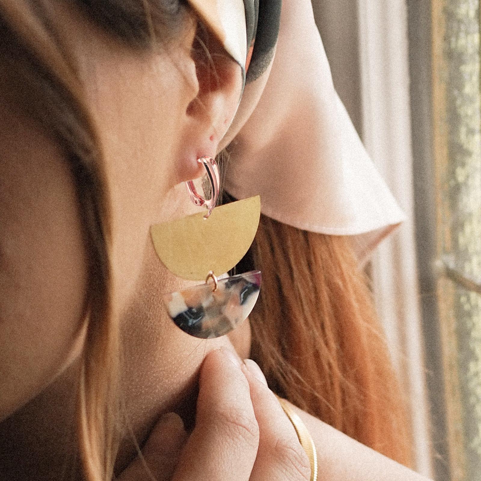 3x6x Earring French Hooks Jewelry Making Earwire for Pendant Earrings Birthday Rose Gold Round