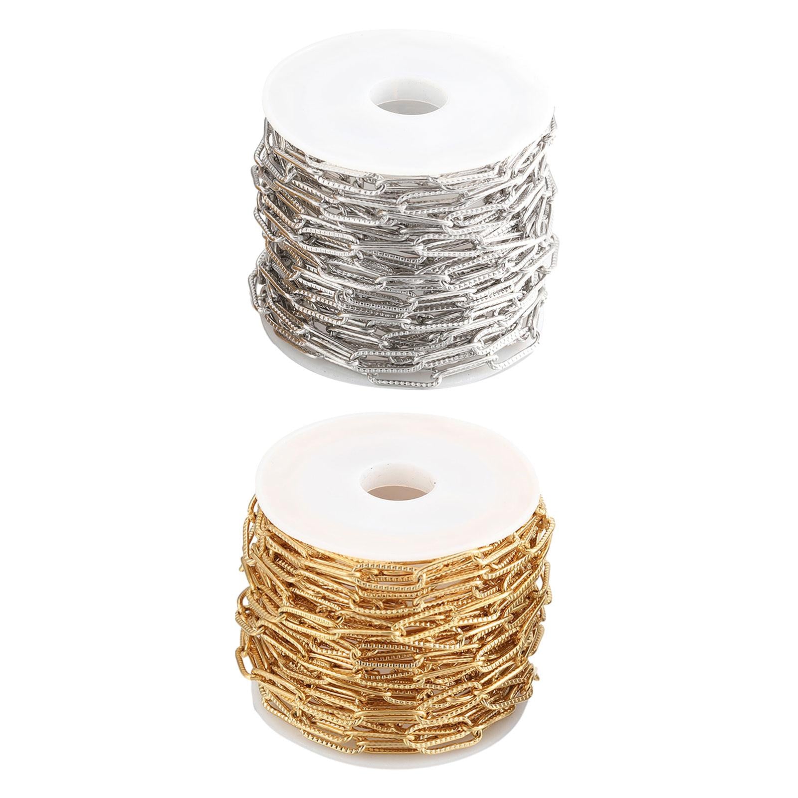 3xPaperclip Link Chain Link Chain Bulk for Handmaded Jewelry Supplies DIY Silver