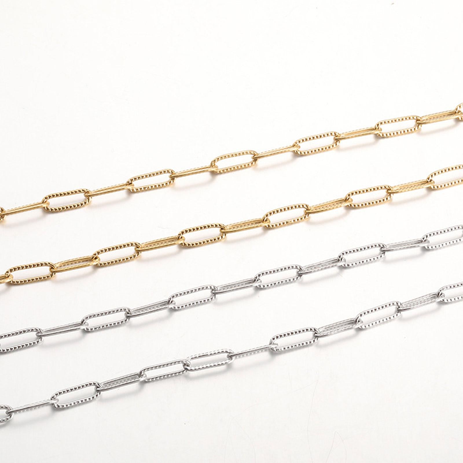 2xPaperclip Link Chain Link Chain Bulk for Handmaded Jewelry Supplies DIY Silver