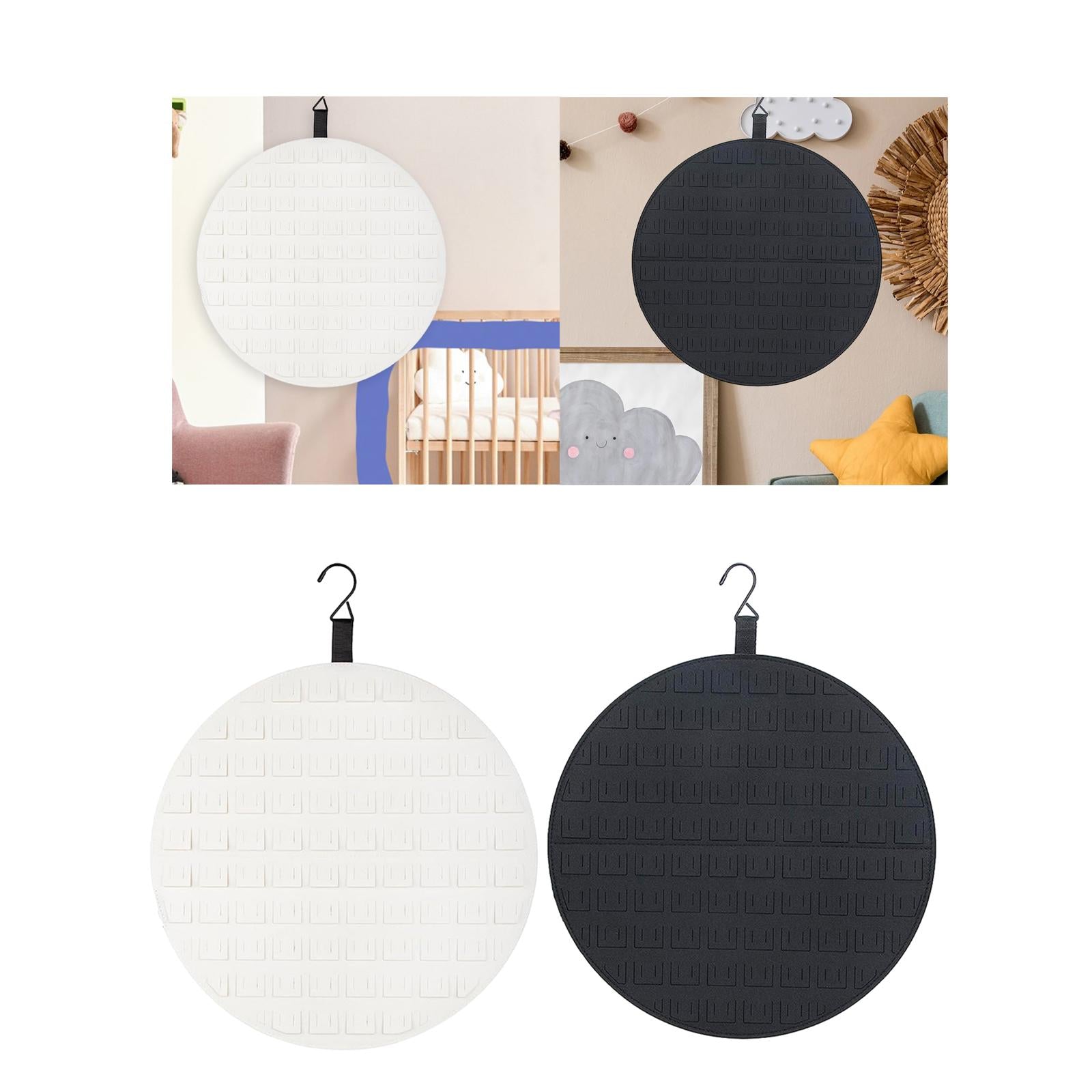 Hanging Brooch Pin Organizer Stand Felt Shelf Badge Hanging Earrings Storage White