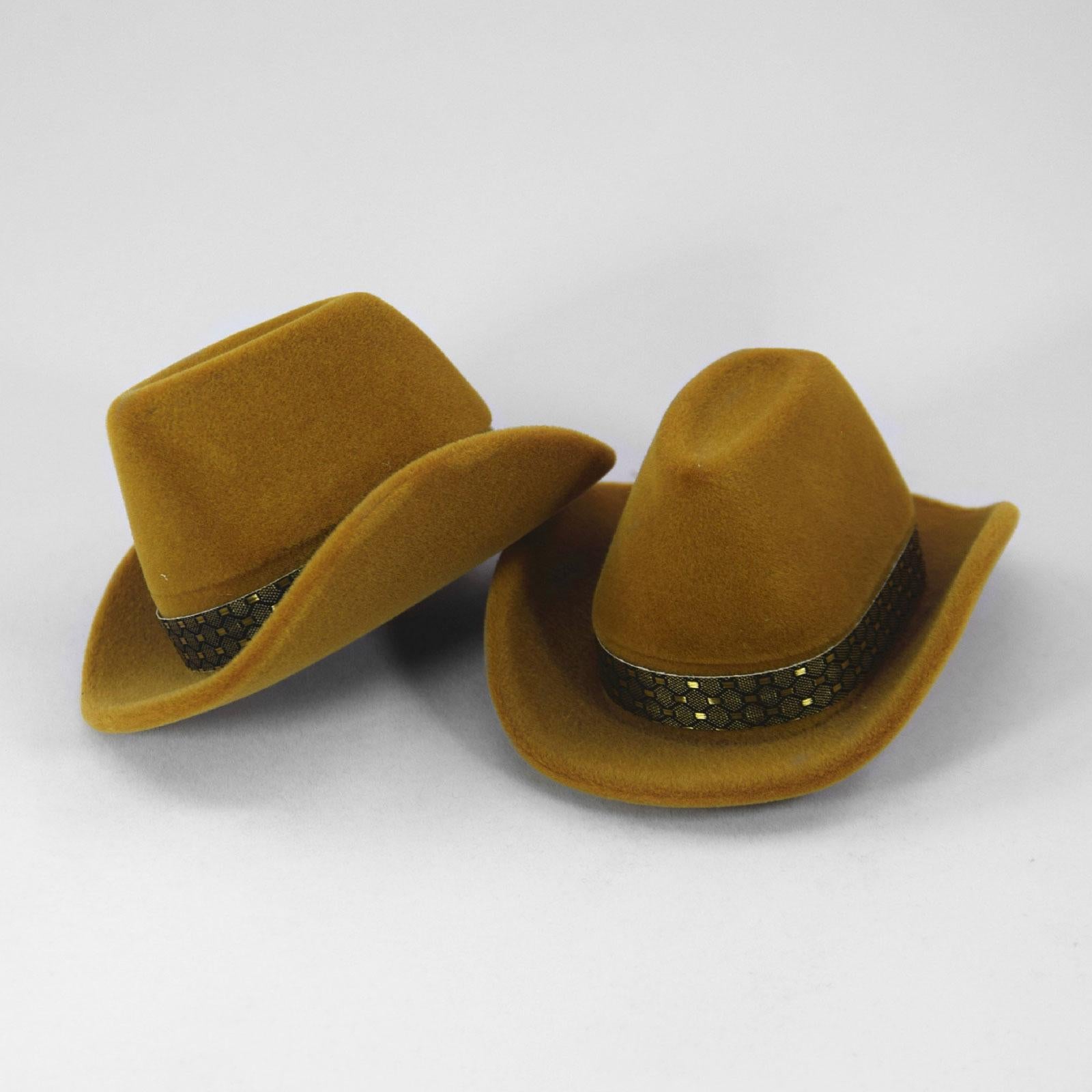 Cowboy Hat Ring Box Velvet for Anniversay Graduation Ceremony Valentines Day