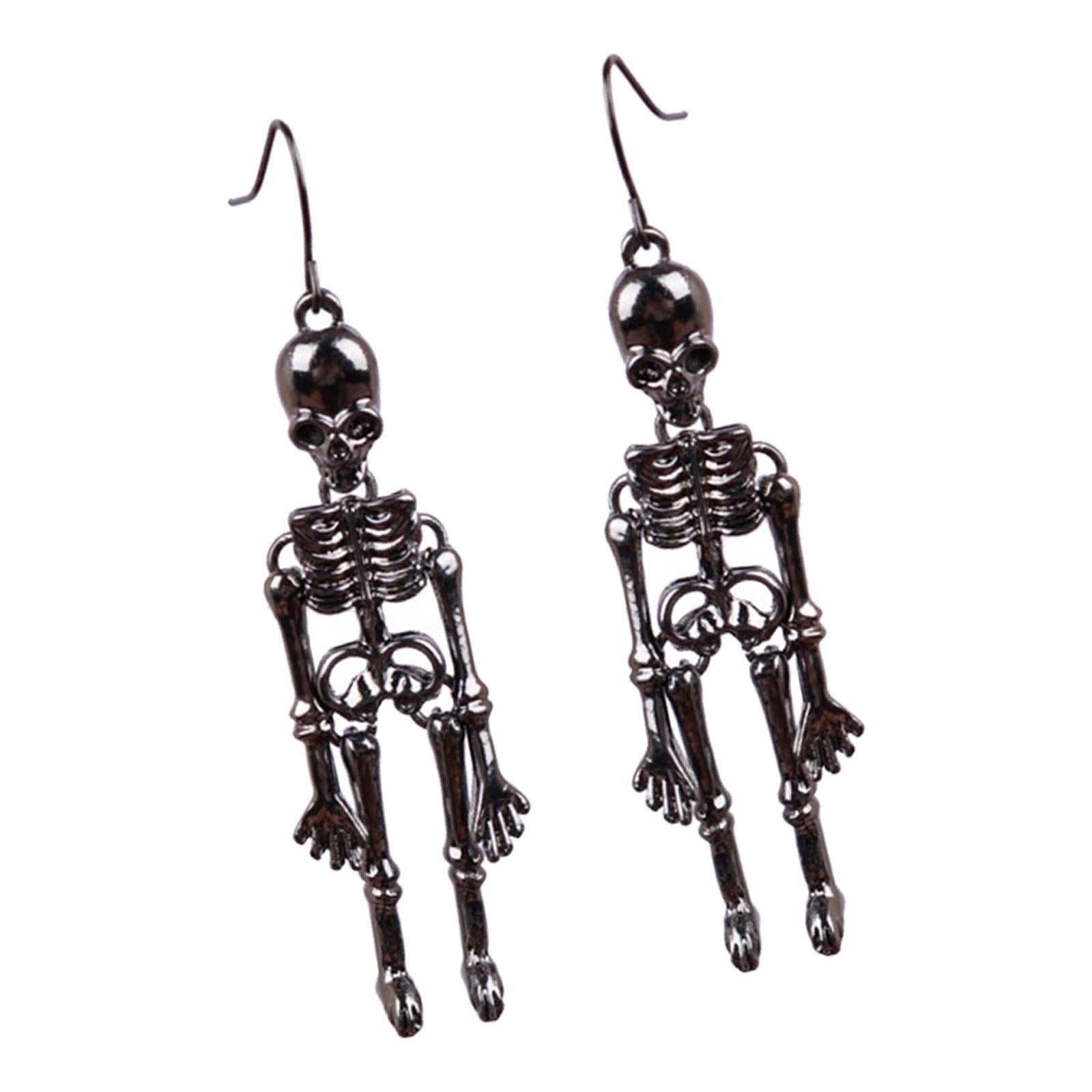 Gothic Earrings Horror Drop Earrings for Valentine's Day Wedding Anniversary gray and black