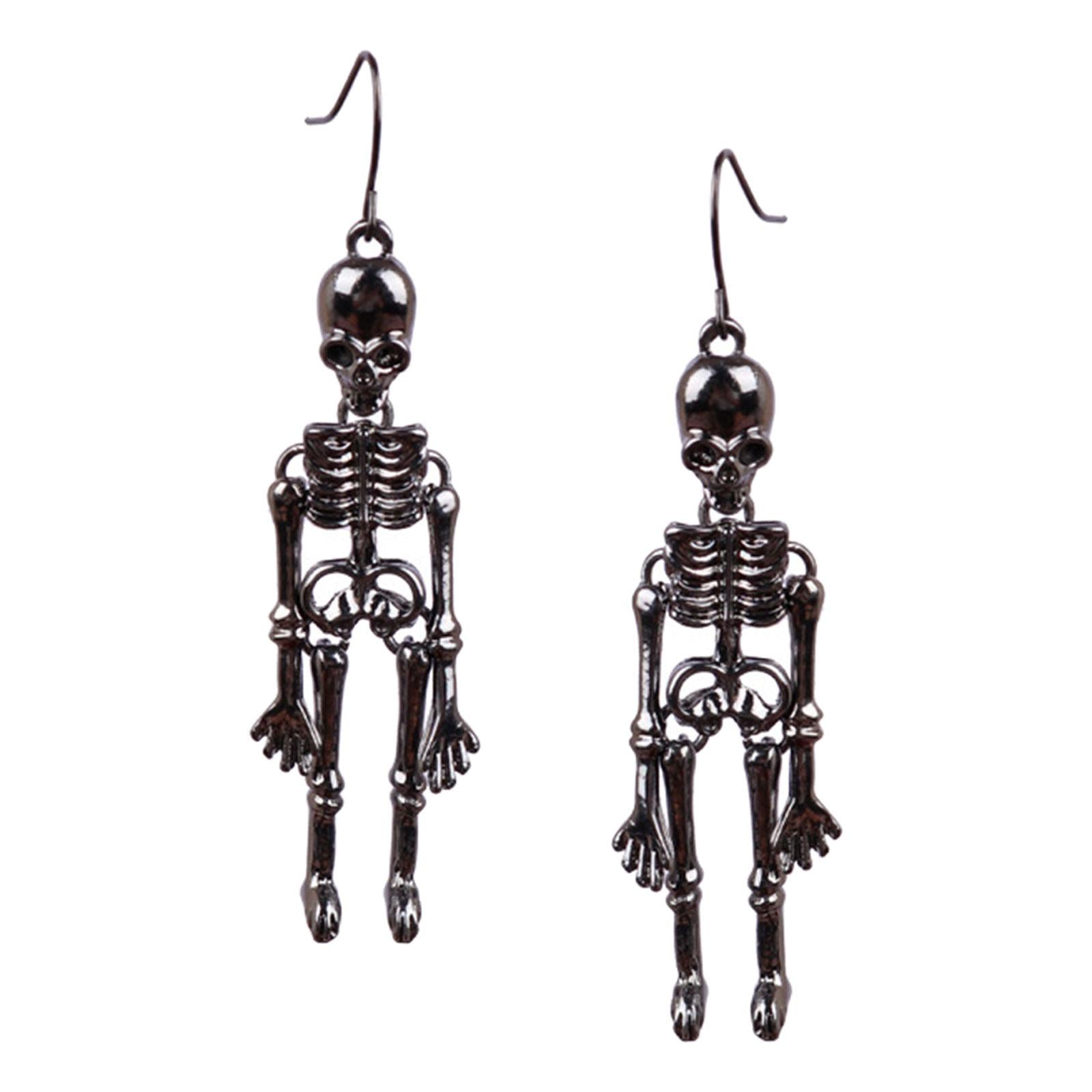 Gothic Earrings Horror Drop Earrings for Valentine's Day Wedding Anniversary gray and black
