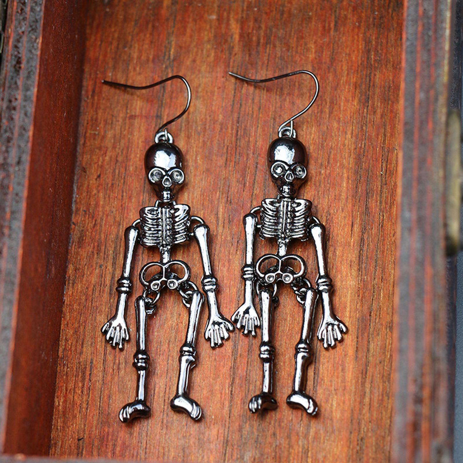Gothic Earrings Horror Drop Earrings for Valentine's Day Wedding Anniversary gray and black