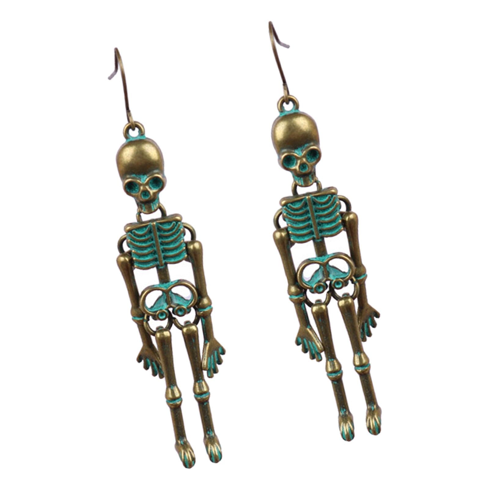 Gothic Earrings Horror Drop Earrings for Valentine's Day Wedding Anniversary retro green