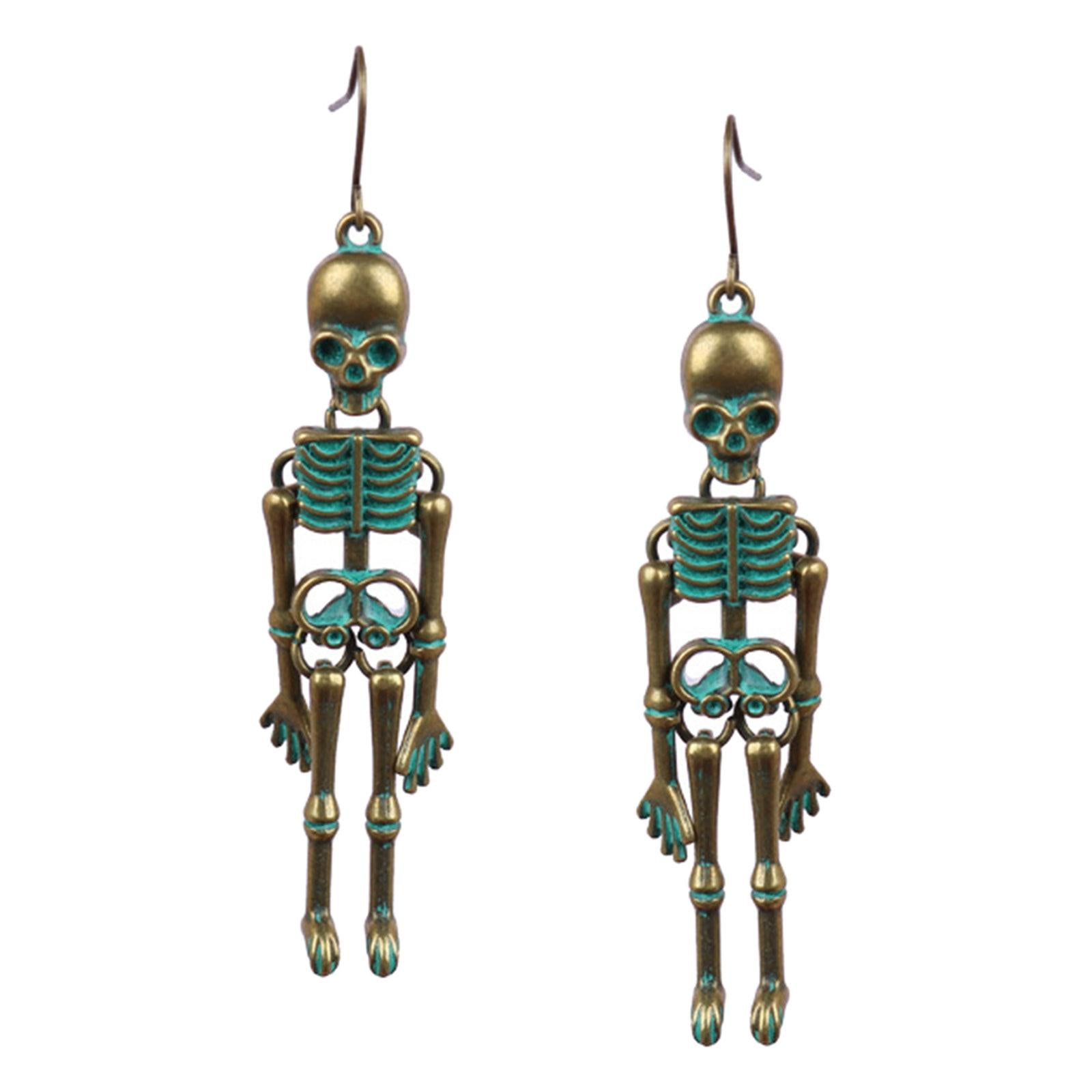 Gothic Earrings Horror Drop Earrings for Valentine's Day Wedding Anniversary retro green