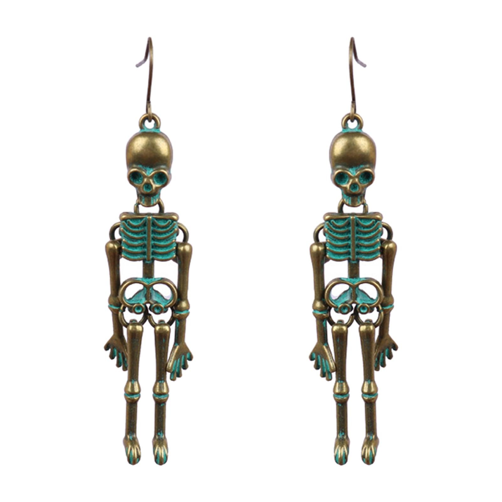 Gothic Earrings Horror Drop Earrings for Valentine's Day Wedding Anniversary retro green