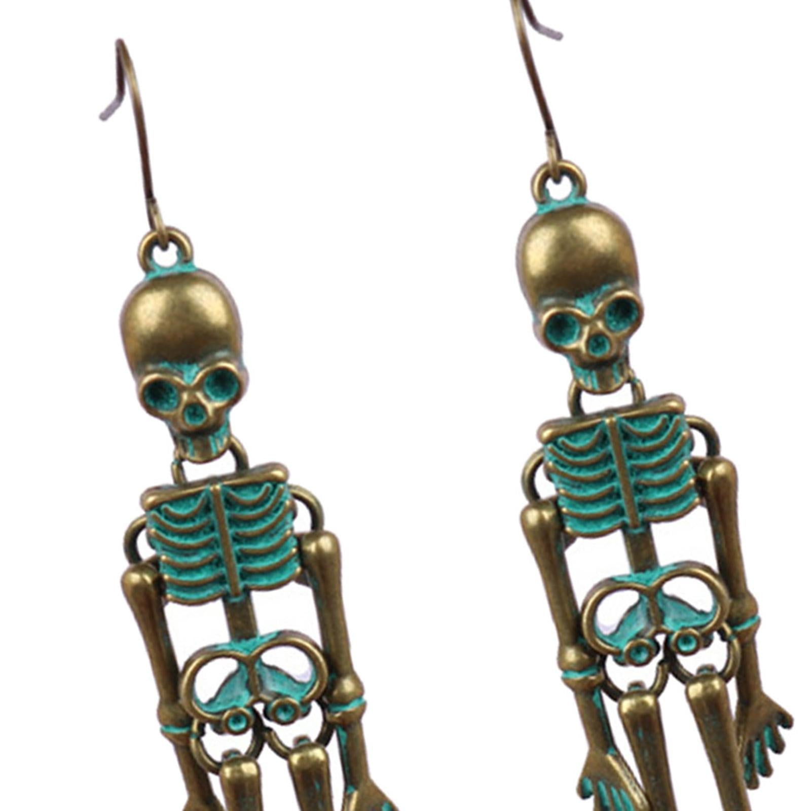 Gothic Earrings Horror Drop Earrings for Valentine's Day Wedding Anniversary retro green
