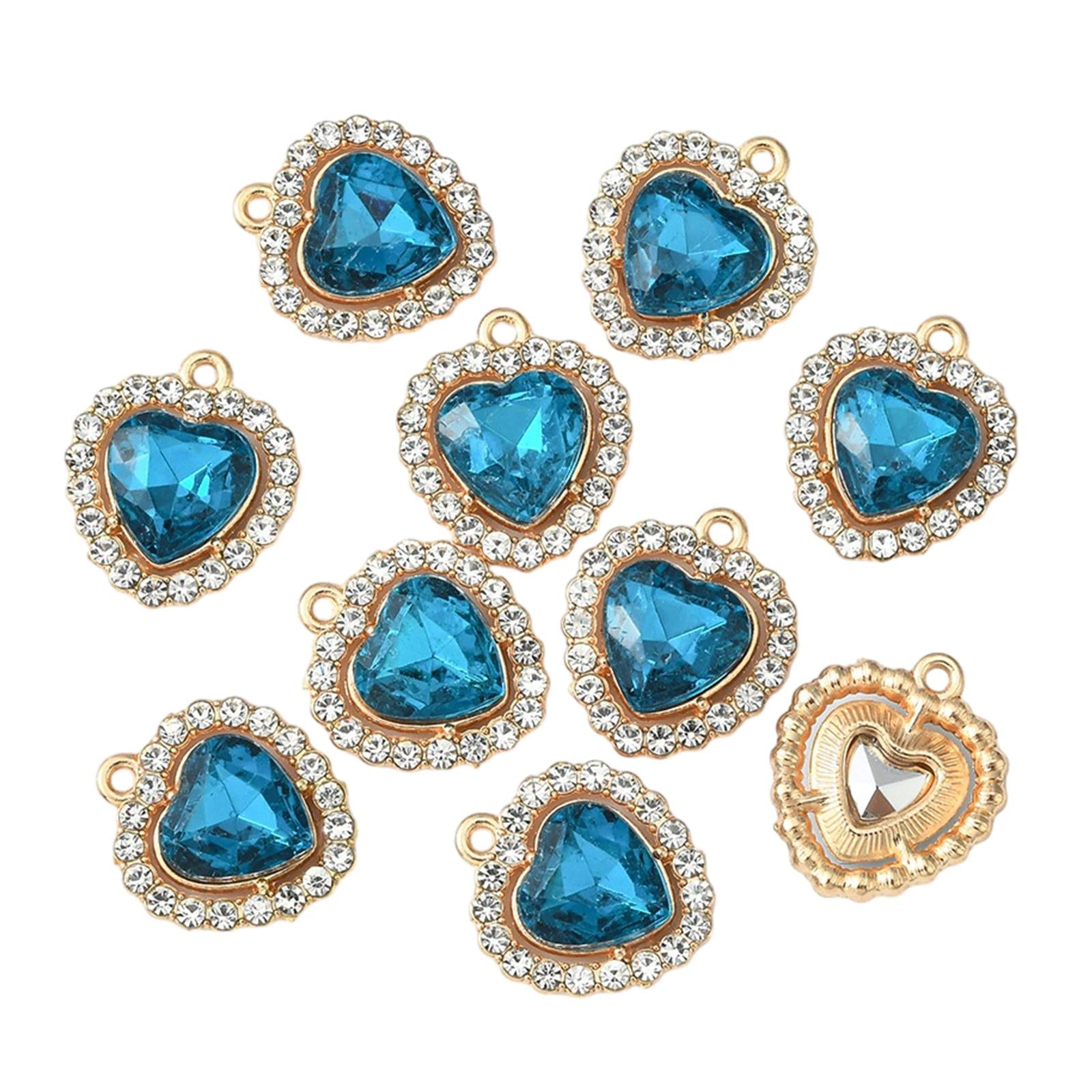 10x Charms Pendants Embellishments Flatback DIY for Wedding Hair Accessories Blue