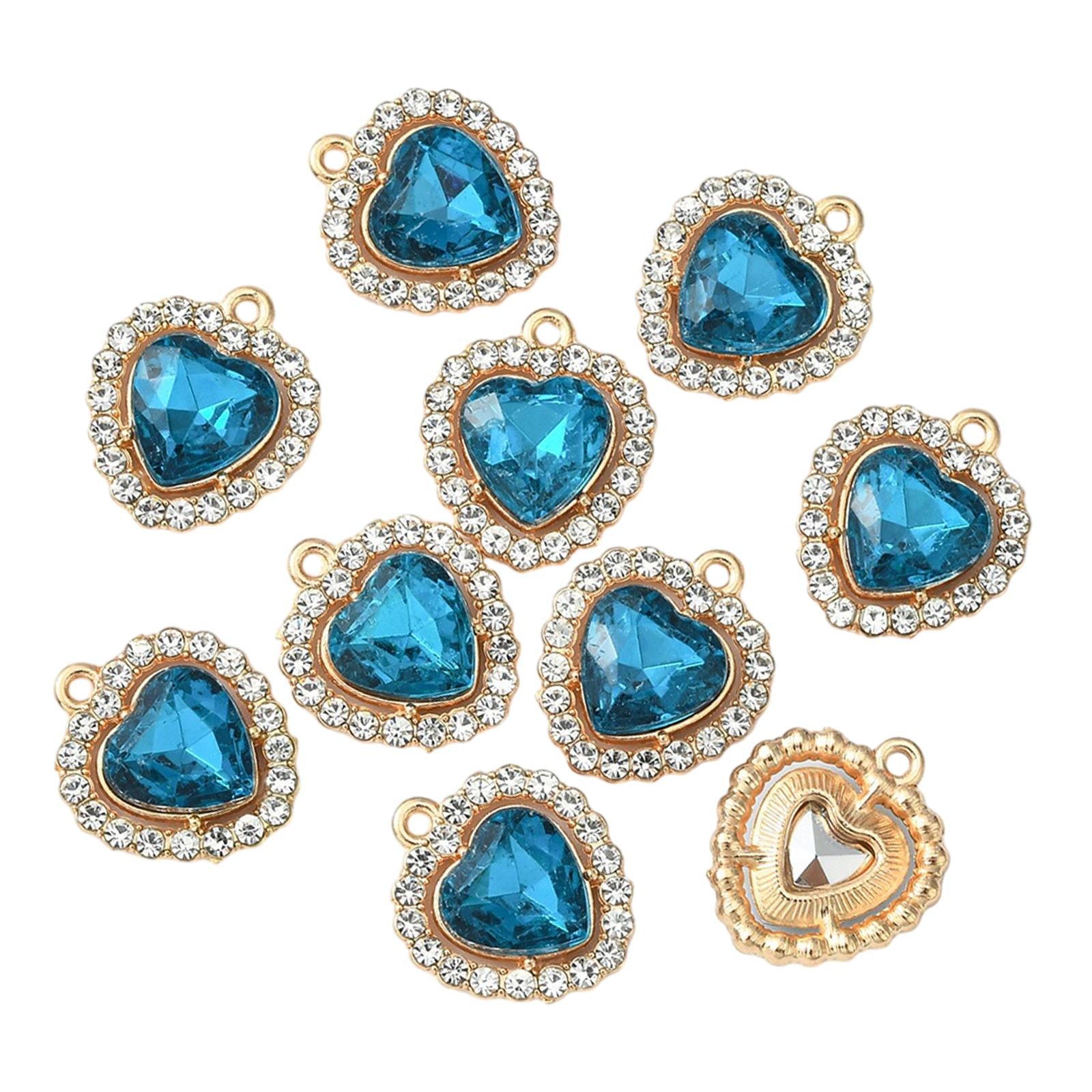10x Charms Pendants Embellishments Flatback DIY for Wedding Hair Accessories Blue