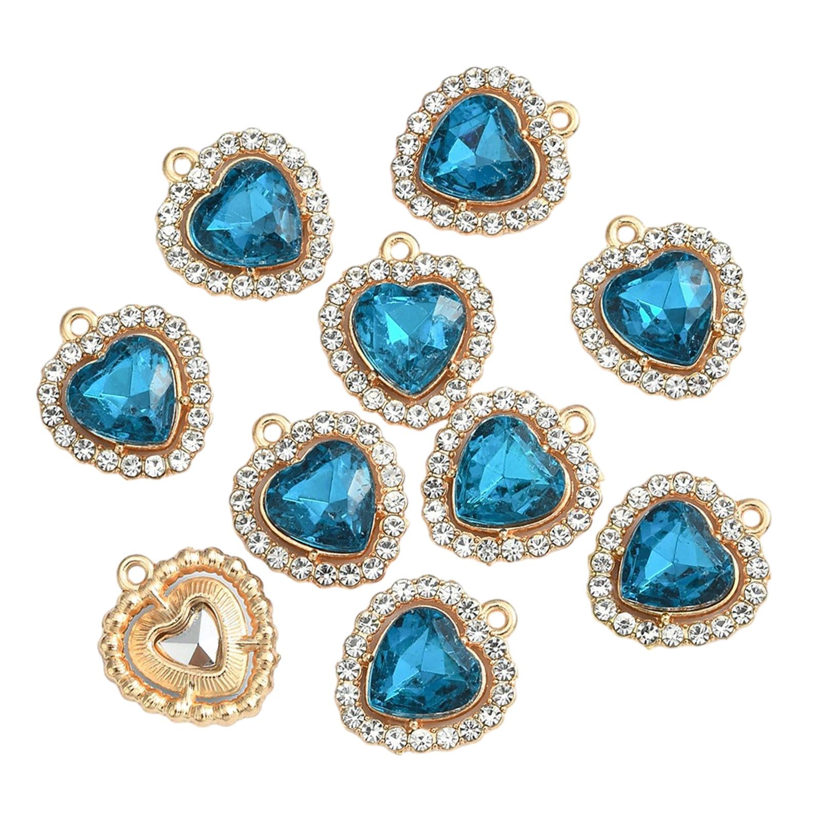 10x Charms Pendants Embellishments Flatback DIY for Wedding Hair Accessories Blue