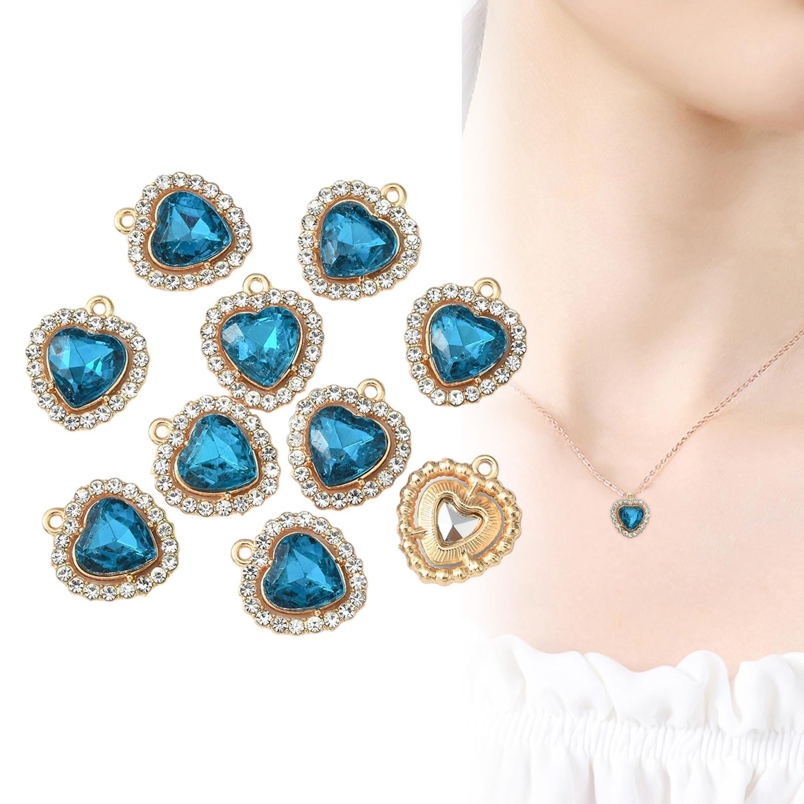 10x Charms Pendants Embellishments Flatback DIY for Wedding Hair Accessories Blue