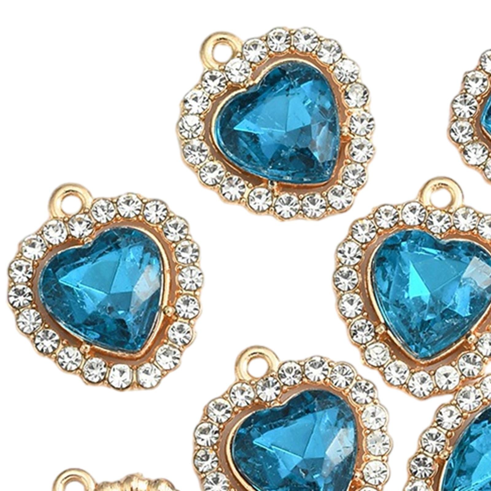 10x Charms Pendants Embellishments Flatback DIY for Wedding Hair Accessories Blue