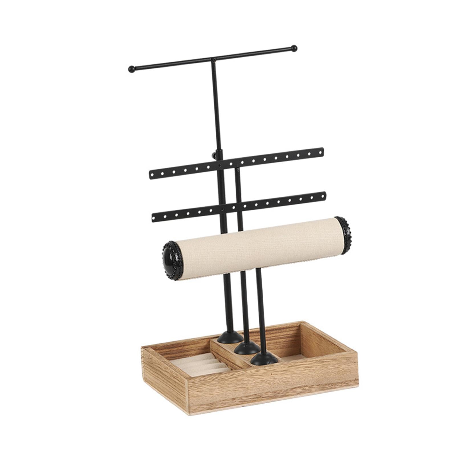 4 Layers Jewelry Display Stand T Shaped Showcase for Rings Necklace Pendants