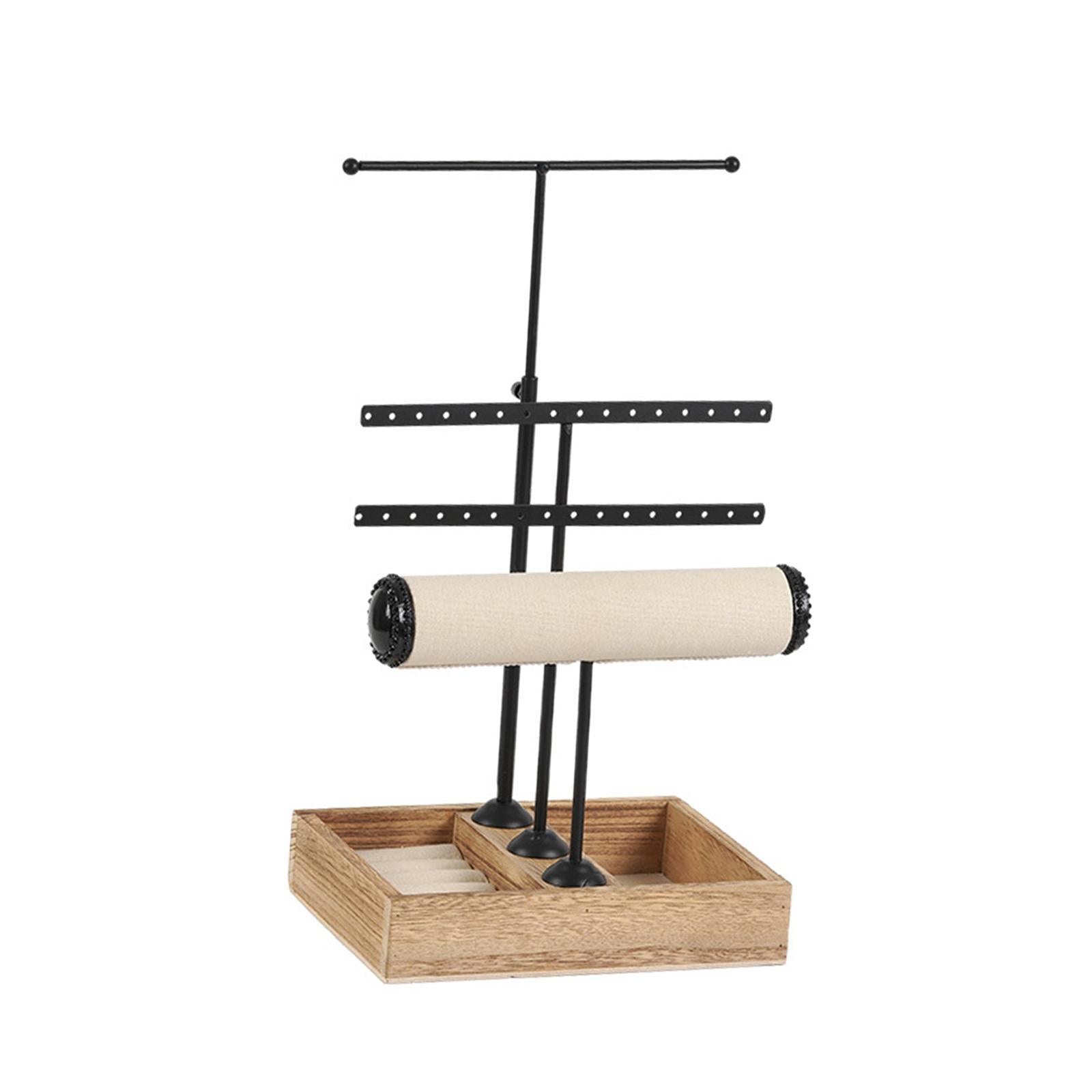 4 Layers Jewelry Display Stand T Shaped Showcase for Rings Necklace Pendants