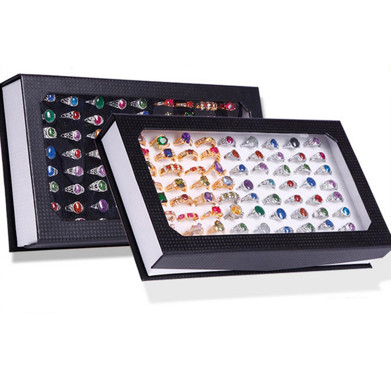 Rings Display Tray Jewelry Storage Organizer for Store Display Home Showrooms Black
