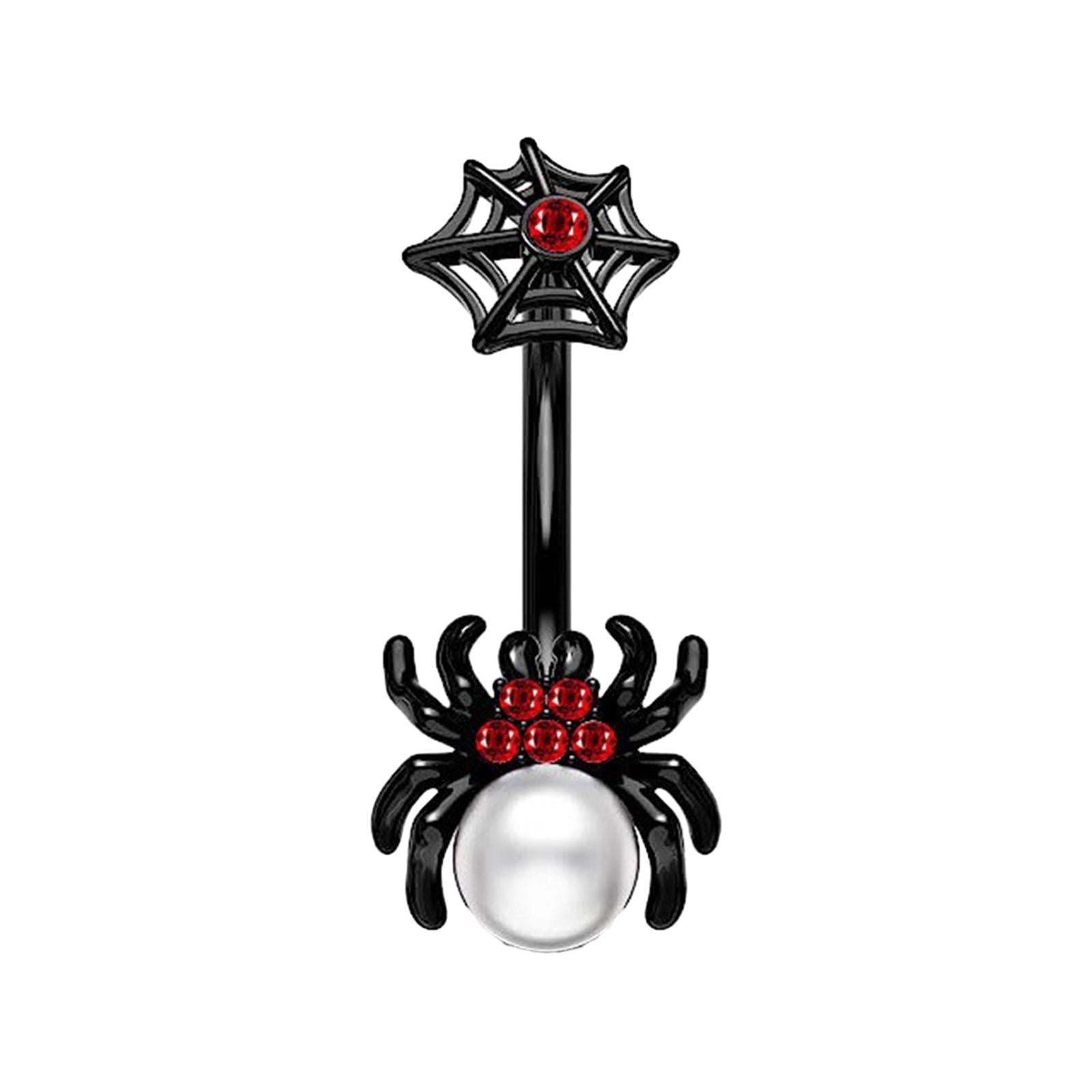 Belly Button Ring Dangle Navel Ring for Birthday Valentine's Day Anniversary Red Spider