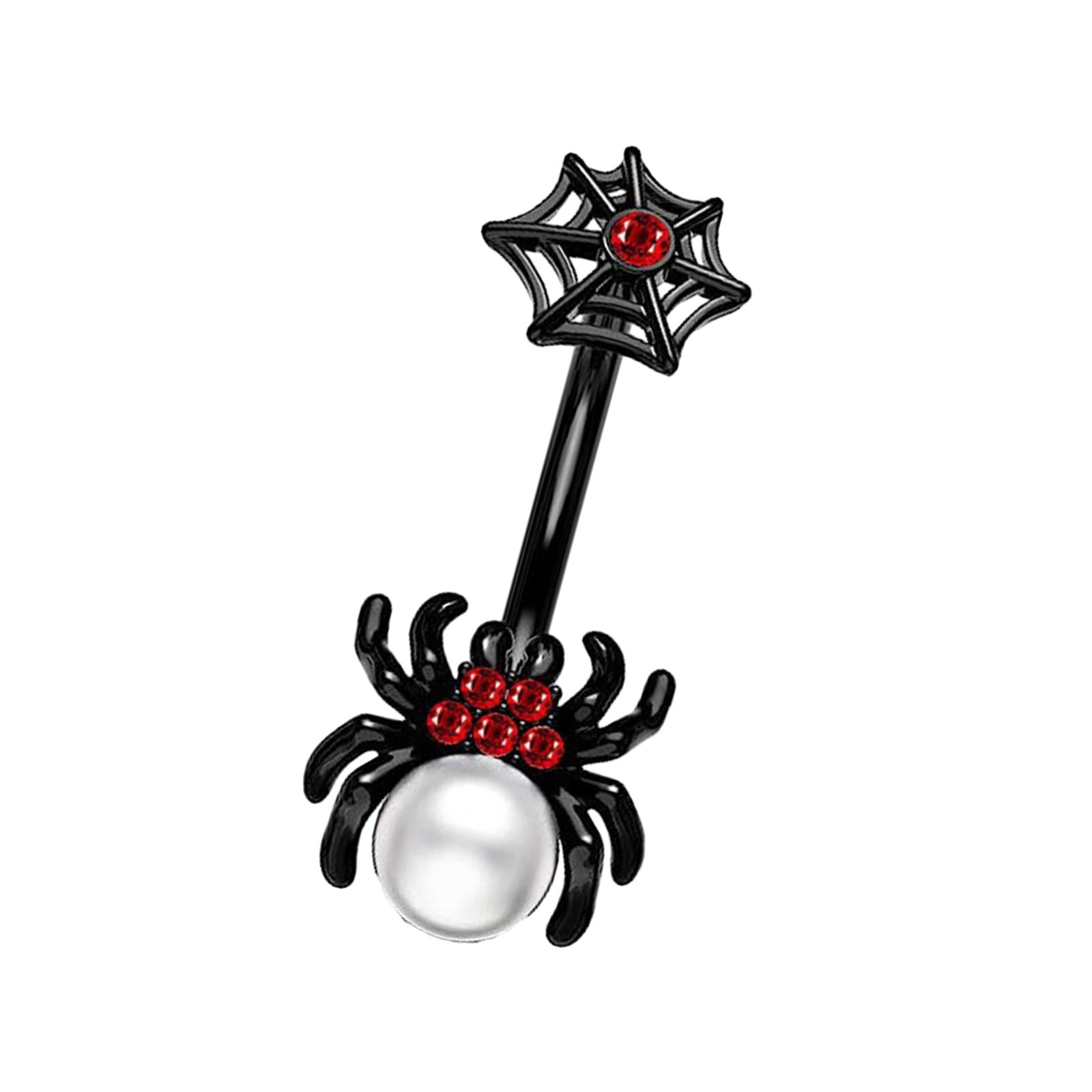 Belly Button Ring Dangle Navel Ring for Birthday Valentine's Day Anniversary Red Spider