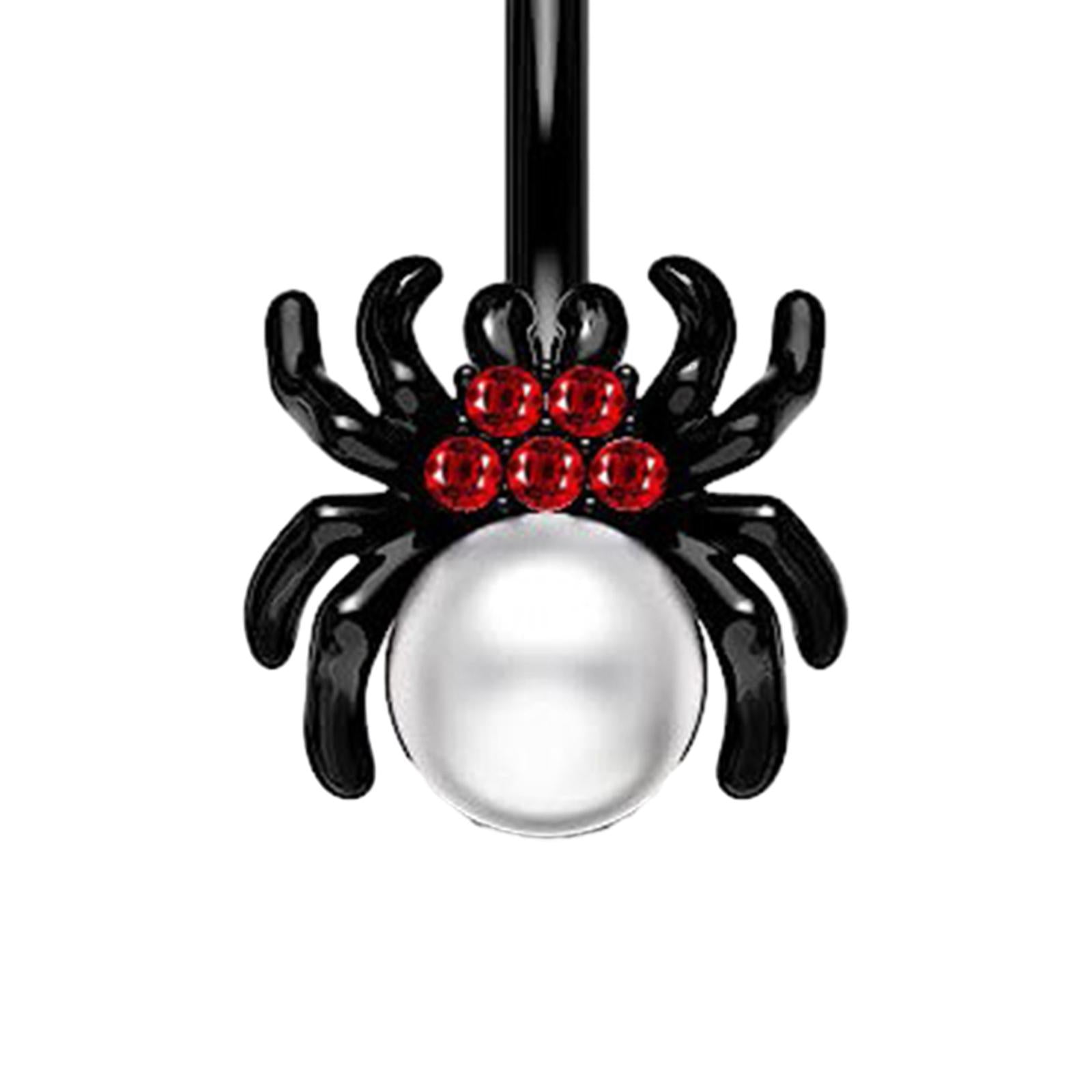 Belly Button Ring Dangle Navel Ring for Birthday Valentine's Day Anniversary Red Spider