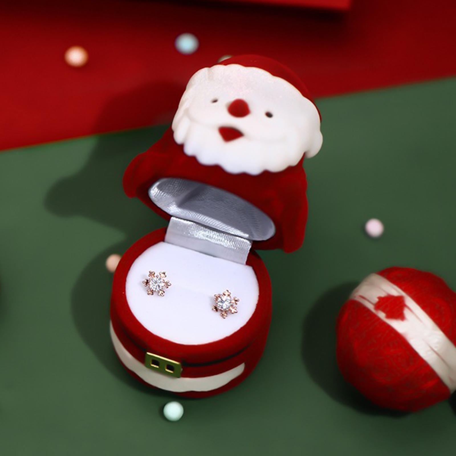 Santa Claus Ring Box Mini Santa Doll Jewelry Display Storage Box Jewelry Box
