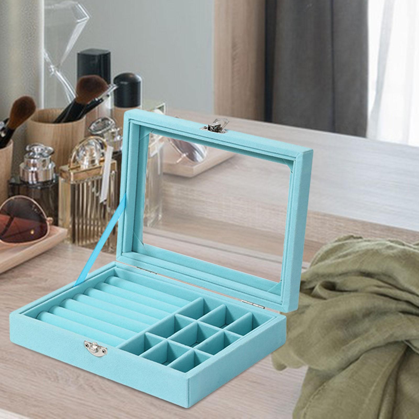 Earring Organizer Earring Holder Velvet Jewelry Organizer for Bedroom Blue