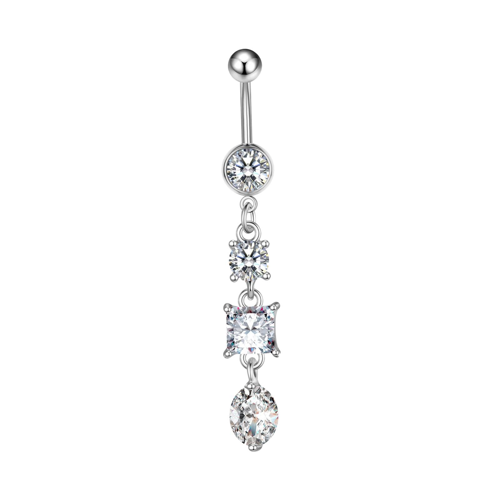Belly Button Ring Decor Fashion Belly Piercing Hoop Gifts Dangle Belly Rings Silver