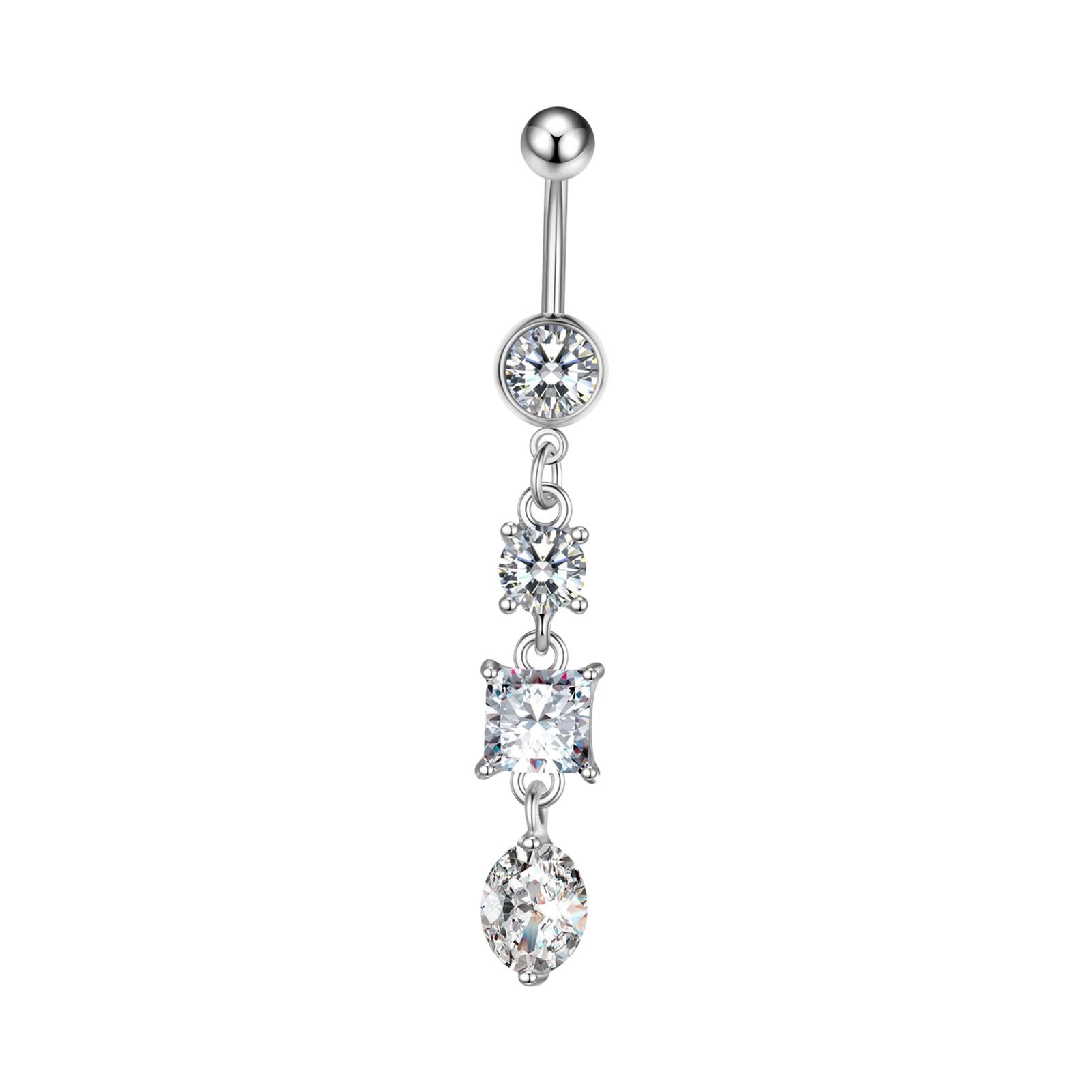 Belly Button Ring Decor Fashion Belly Piercing Hoop Gifts Dangle Belly Rings Silver
