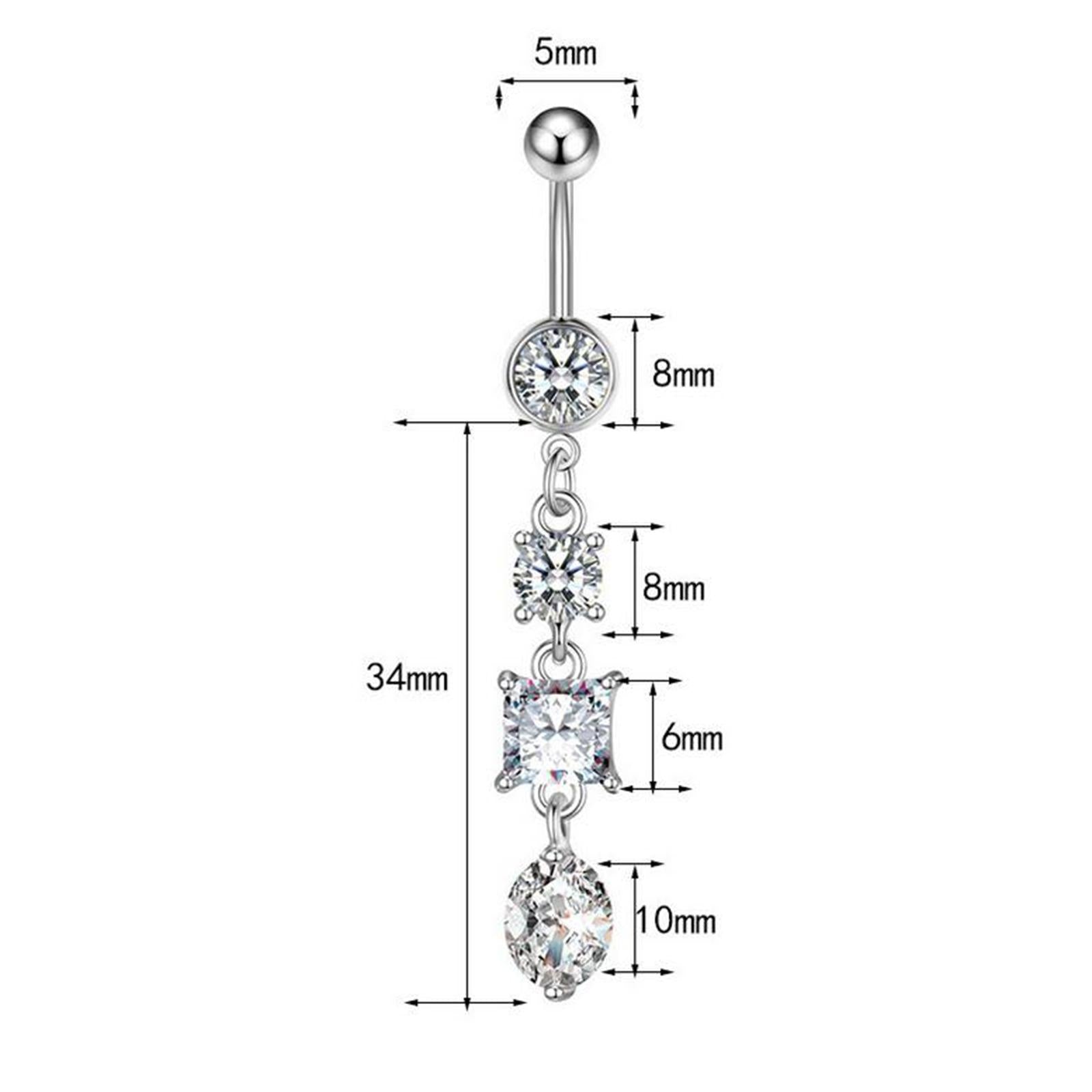 Belly Button Ring Decor Fashion Belly Piercing Hoop Gifts Dangle Belly Rings Silver
