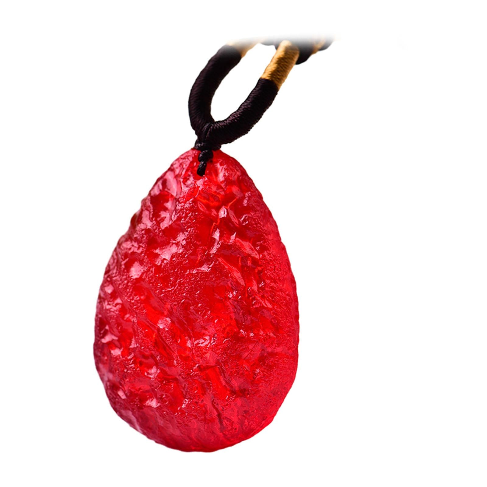 Pendant Necklace Ornament Teardrop Pendant for Anniversary Birthday Festival Red