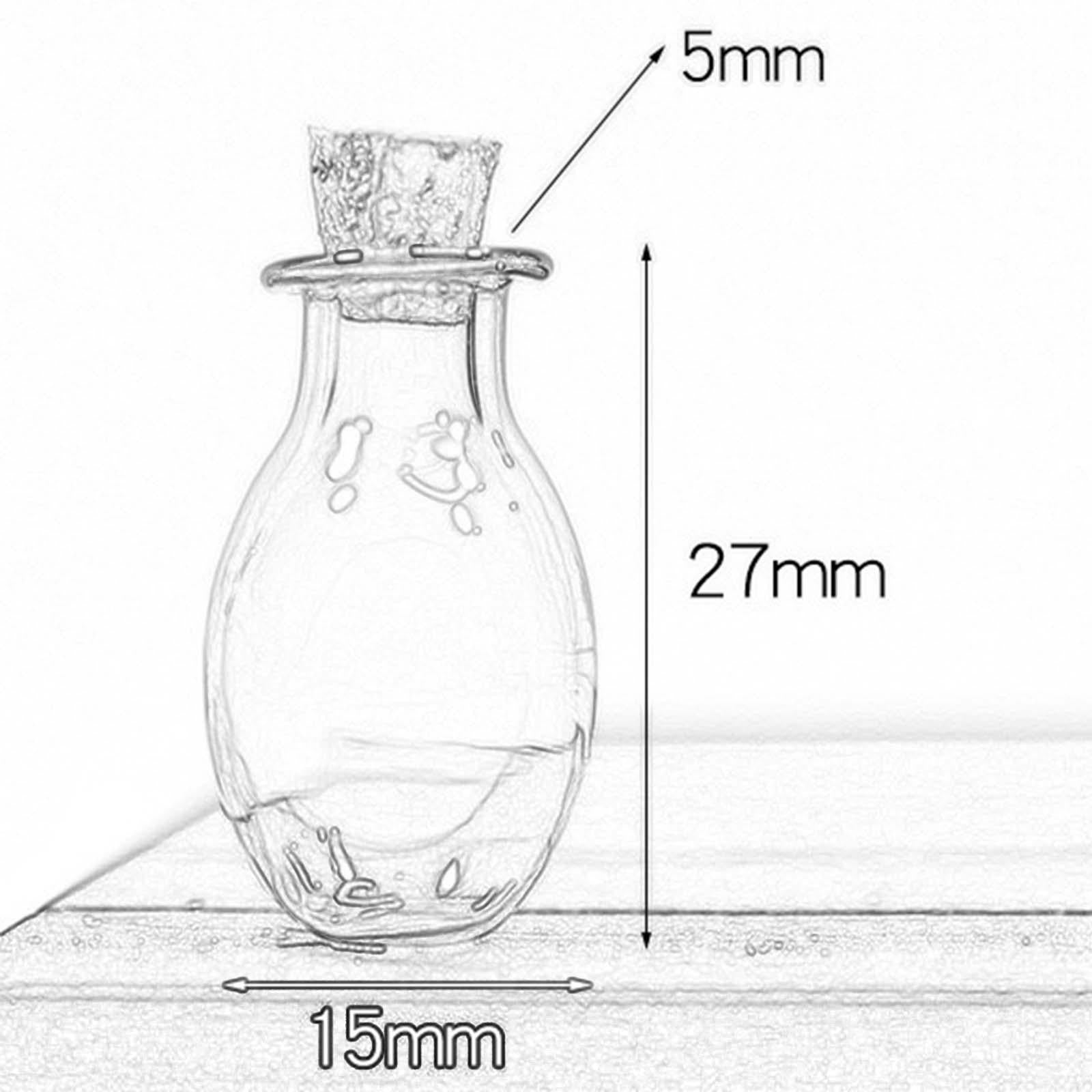 5xMini Glass Bottles Vials Cork Stoppers Empty Spell Jars Clear Wishing Bottle Purple