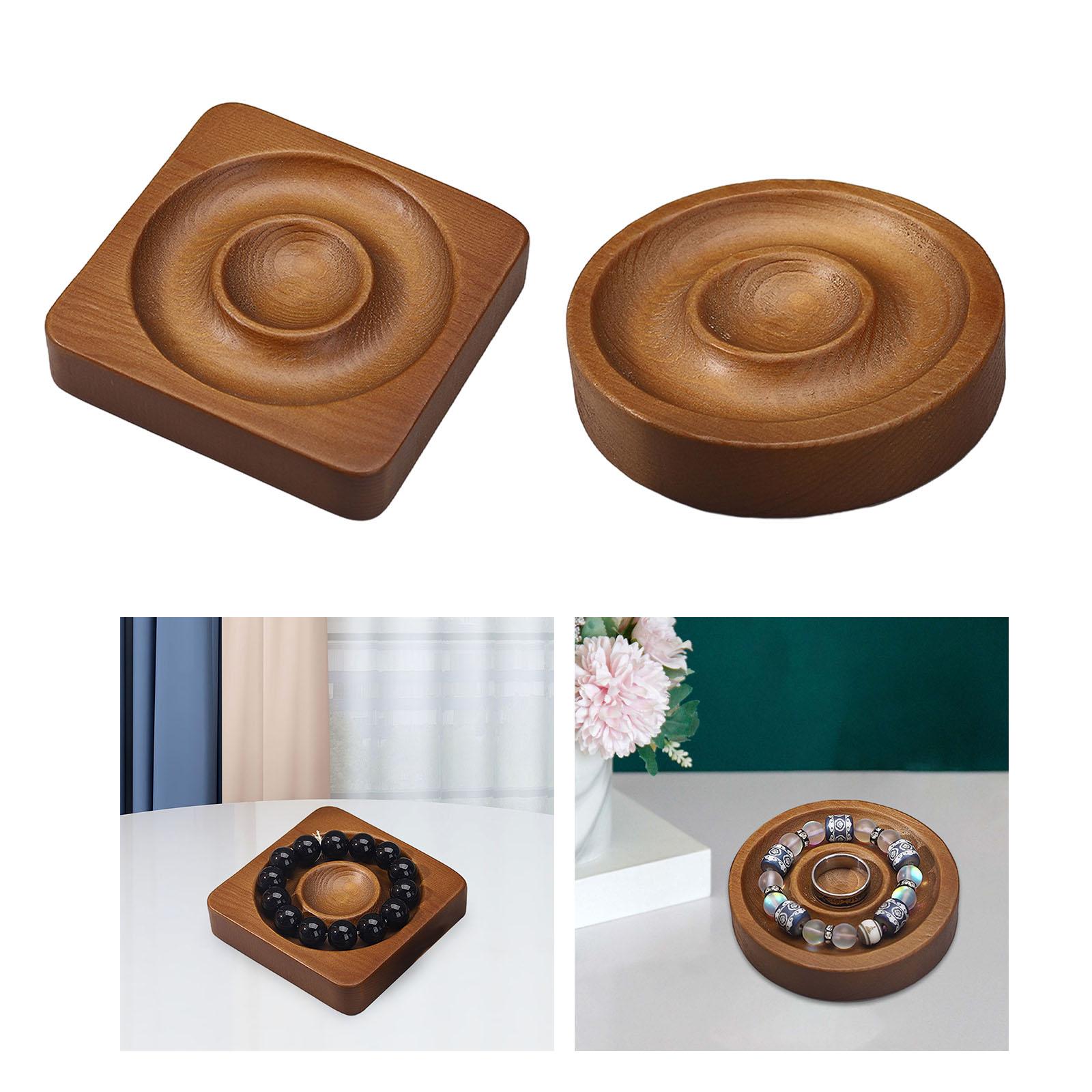 Wooden Jewelry Display Tray Retail Bracelet Bangle Display Tray Holder Stand Square