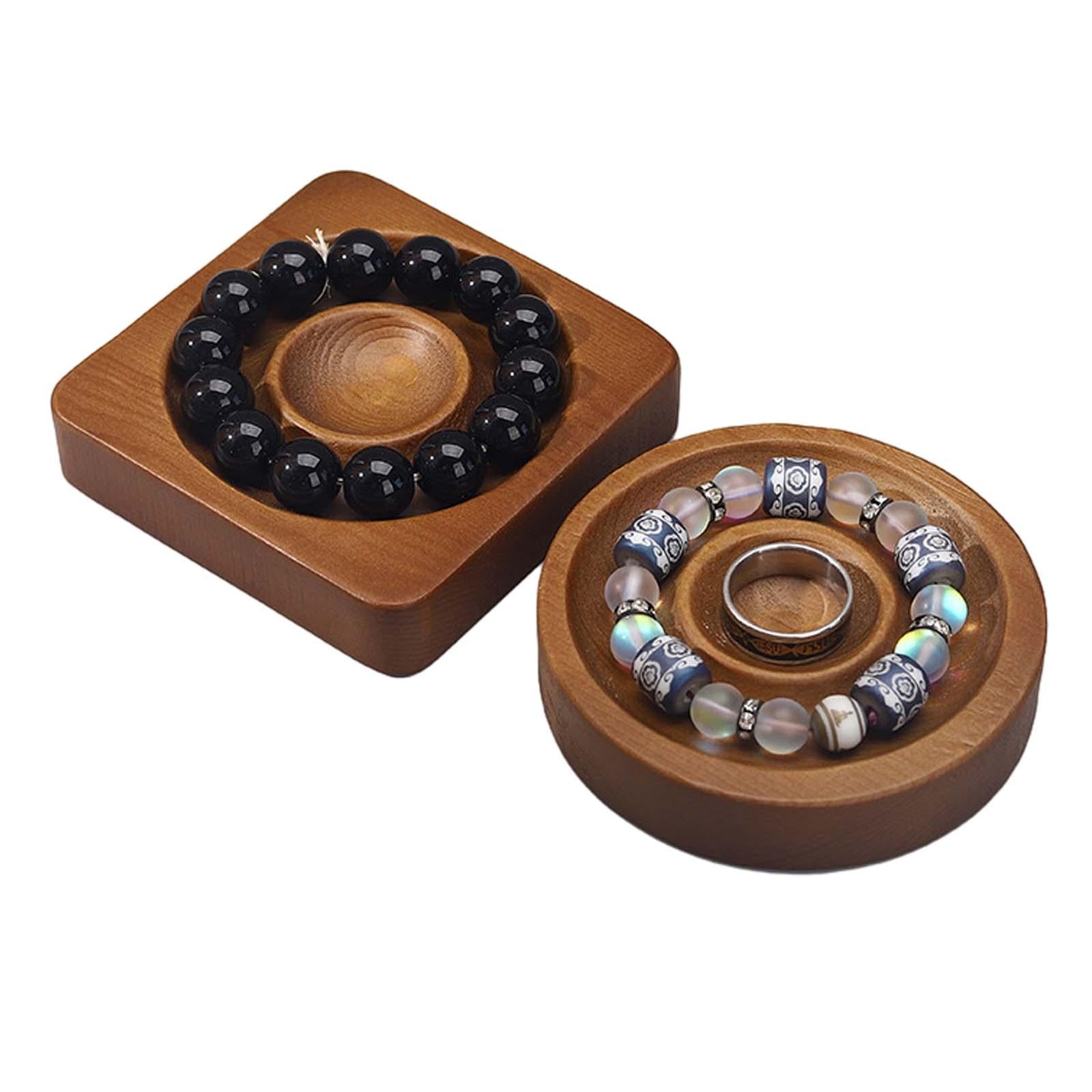 Wooden Jewelry Display Tray Retail Bracelet Bangle Display Tray Holder Stand Square