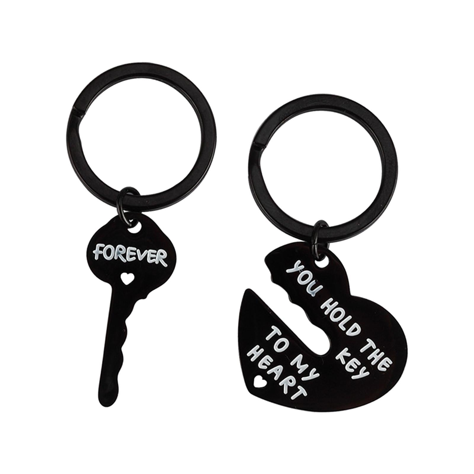 2x2x Valentine's Day Keychain Romantic Valentine Gift for Birthday Anniversary Black