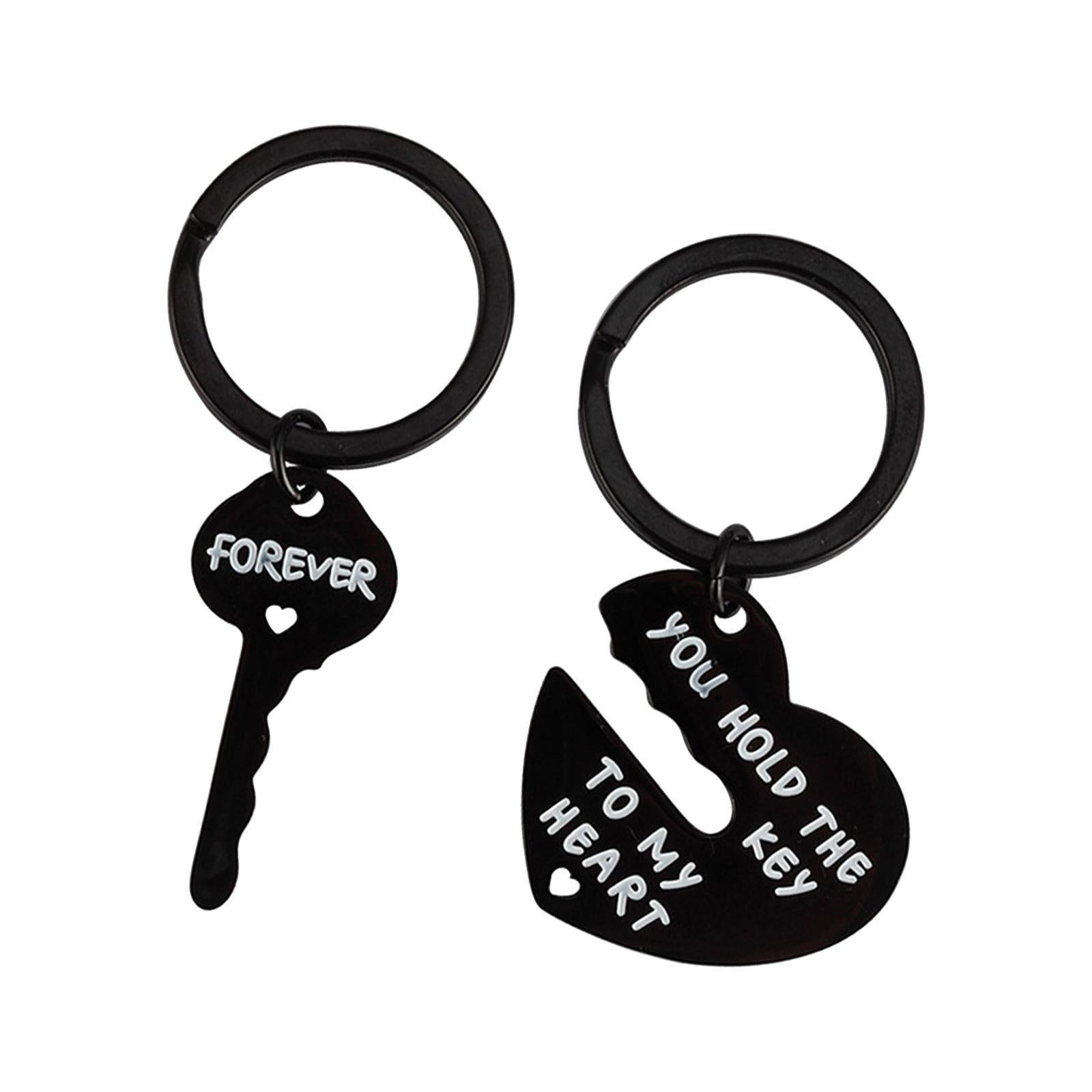 4x2x Valentine's Day Keychain Romantic Valentine Gift for Birthday Anniversary Black