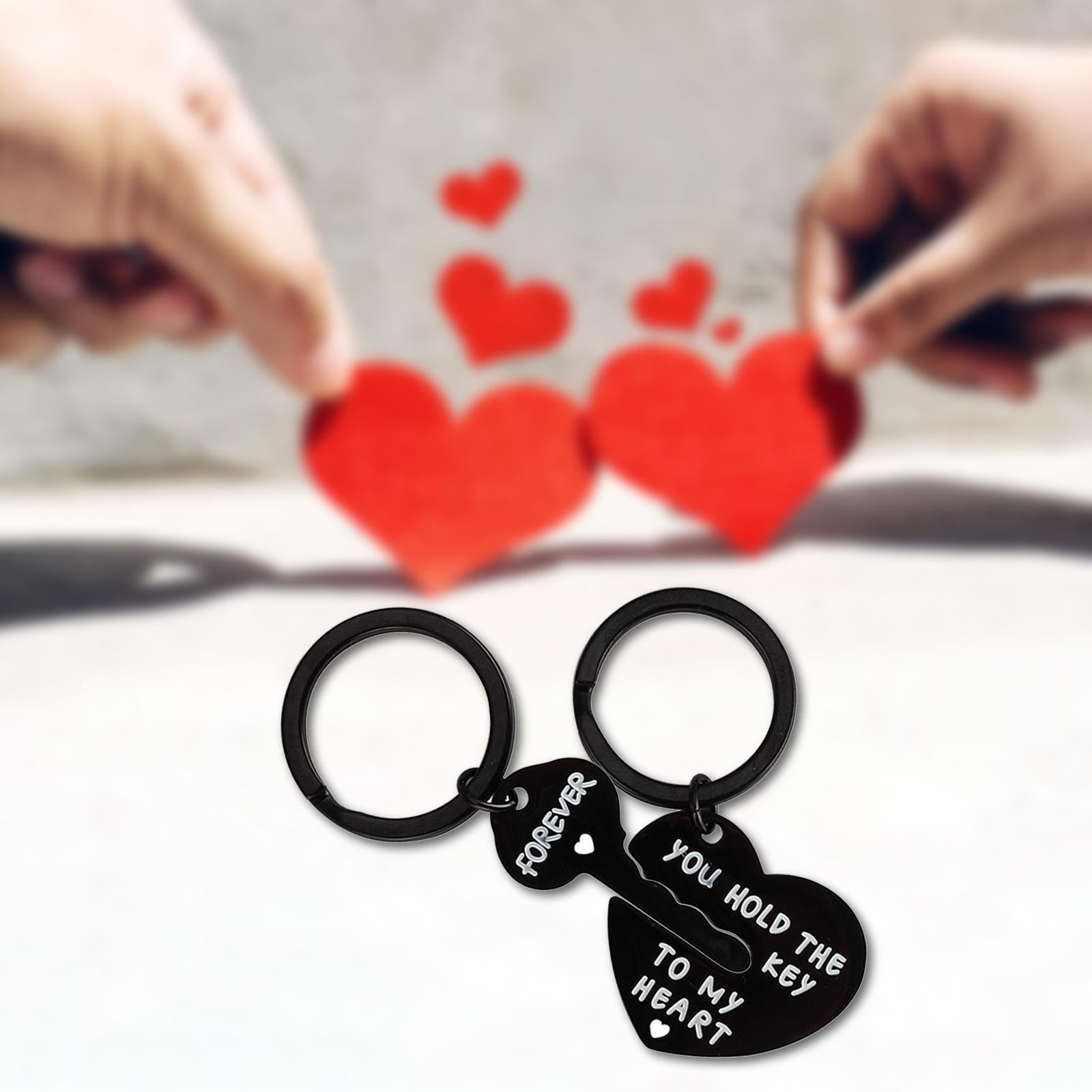 4x2x Valentine's Day Keychain Romantic Valentine Gift for Birthday Anniversary Black