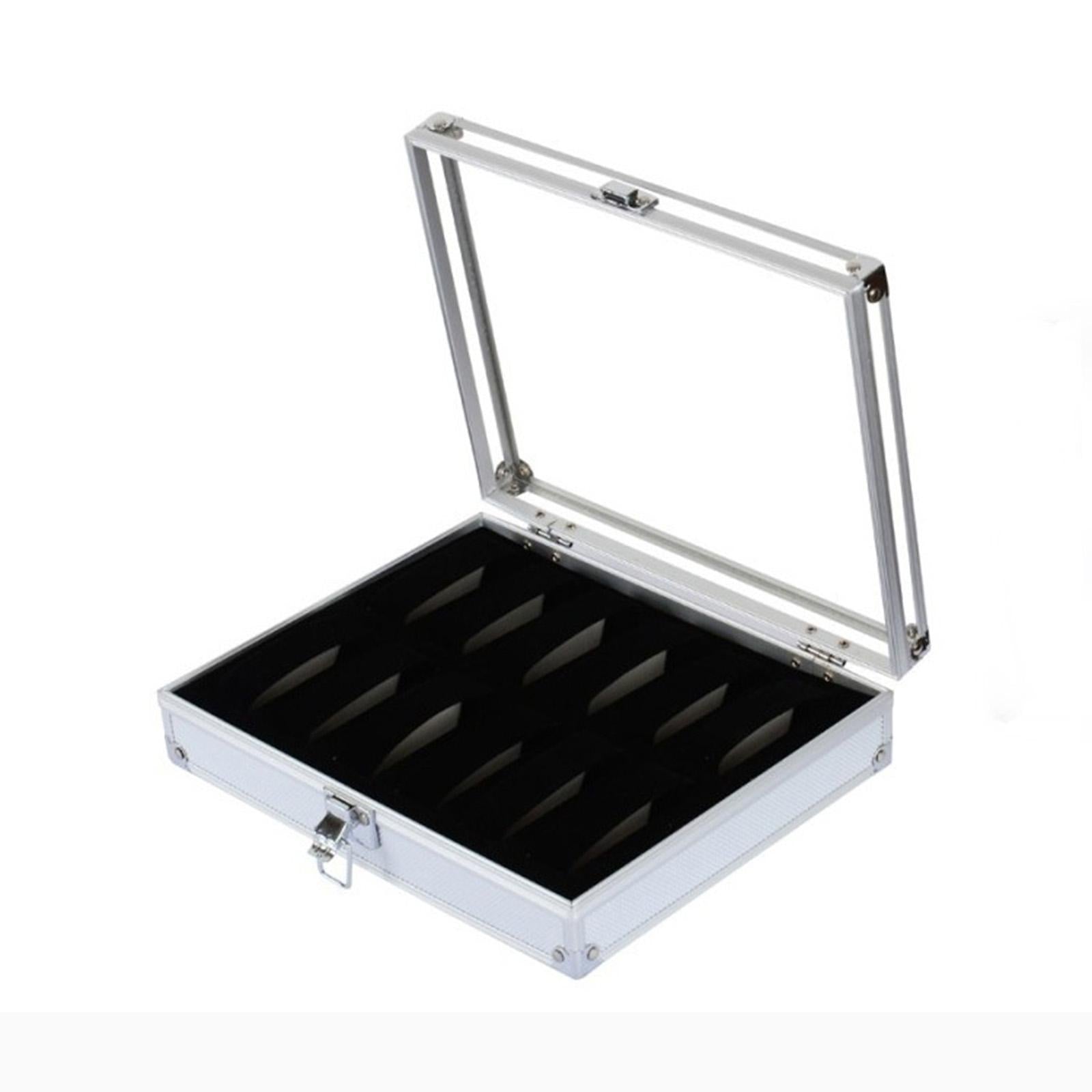 12 Slots Watch Box Portable Watch Storage Case for Shop Cabinet Office