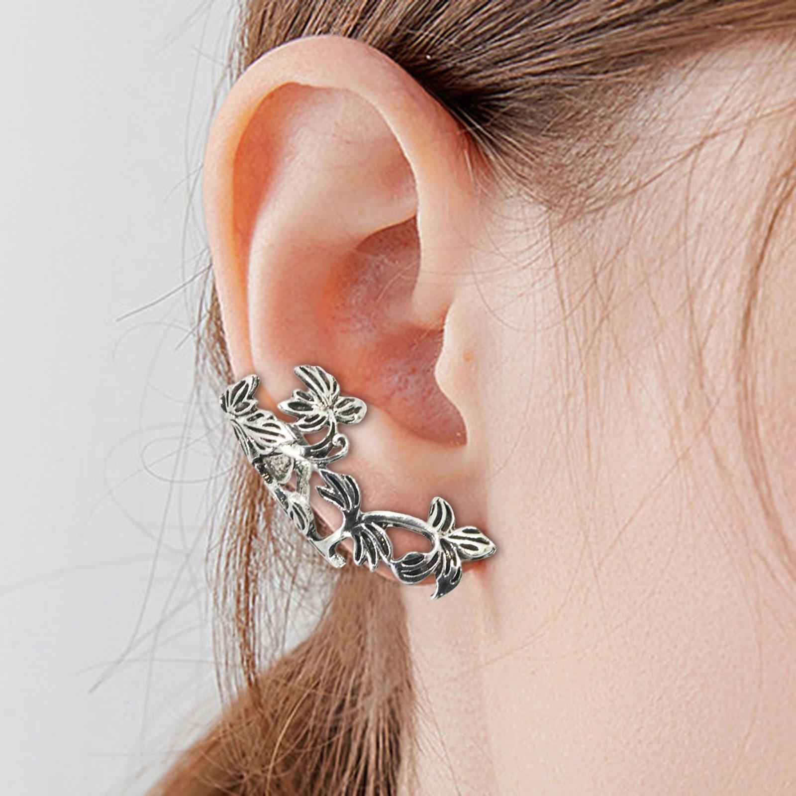 Cartilage Ear Cuff Vintage Style Clip on Earring for Women Men Party Bronze Silver Right