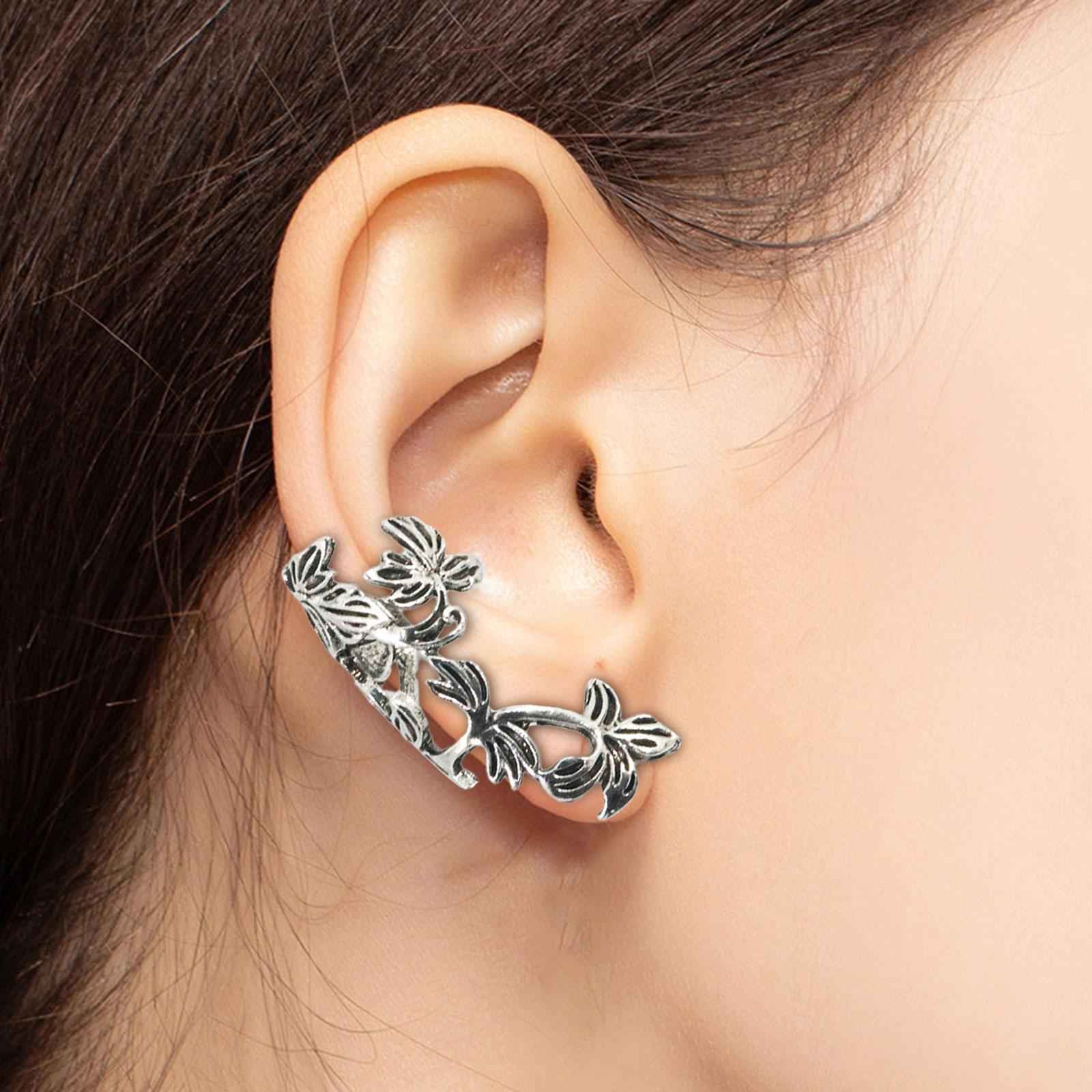Cartilage Ear Cuff Vintage Style Clip on Earring for Women Men Party Bronze Silver Right