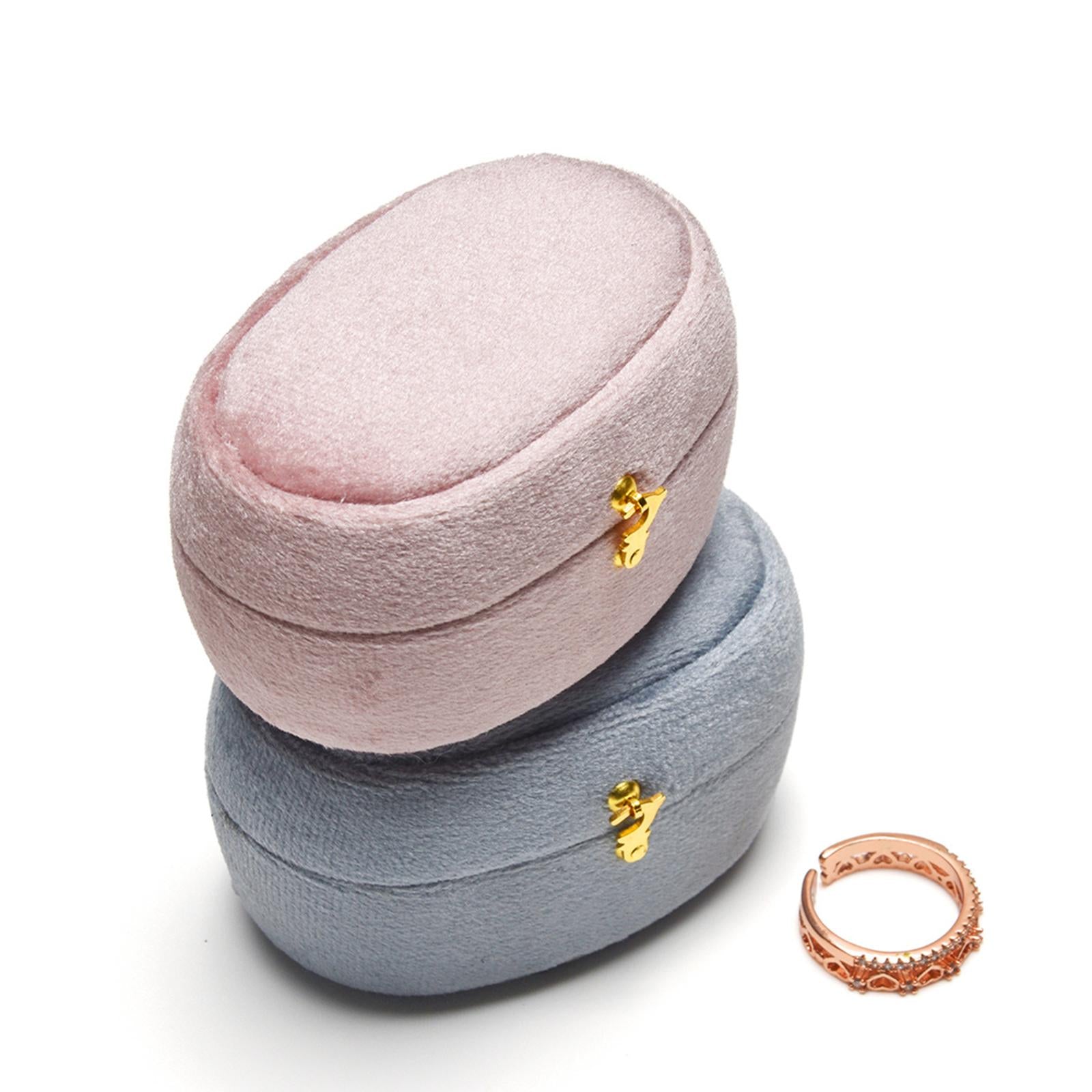 Ring Case Velvet Ring Bearer Holder for Birthday Anniversary Valentine's Day blue