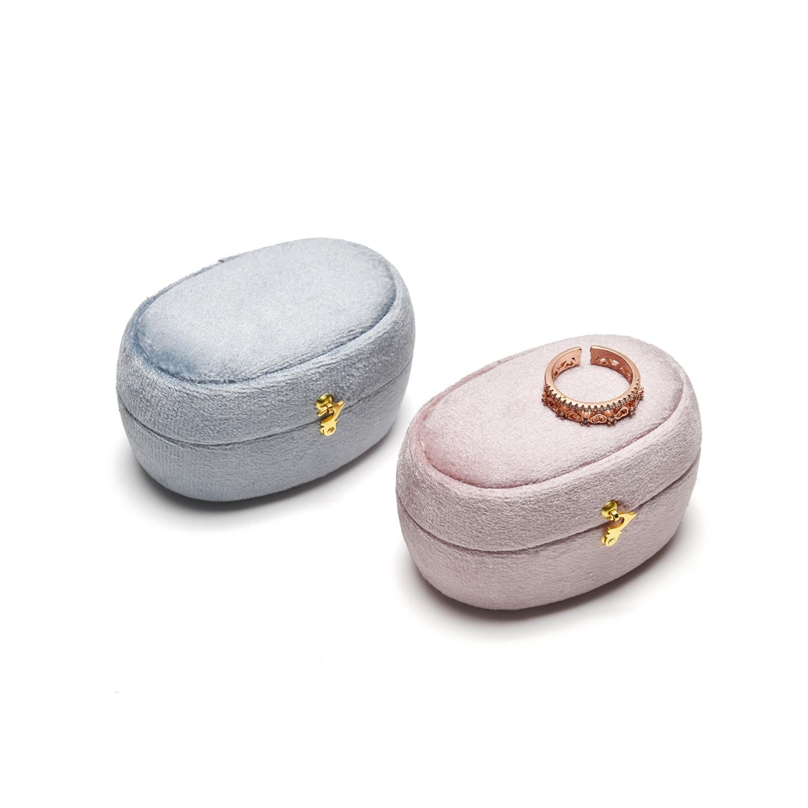 Ring Case Velvet Ring Bearer Holder for Birthday Anniversary Valentine's Day blue