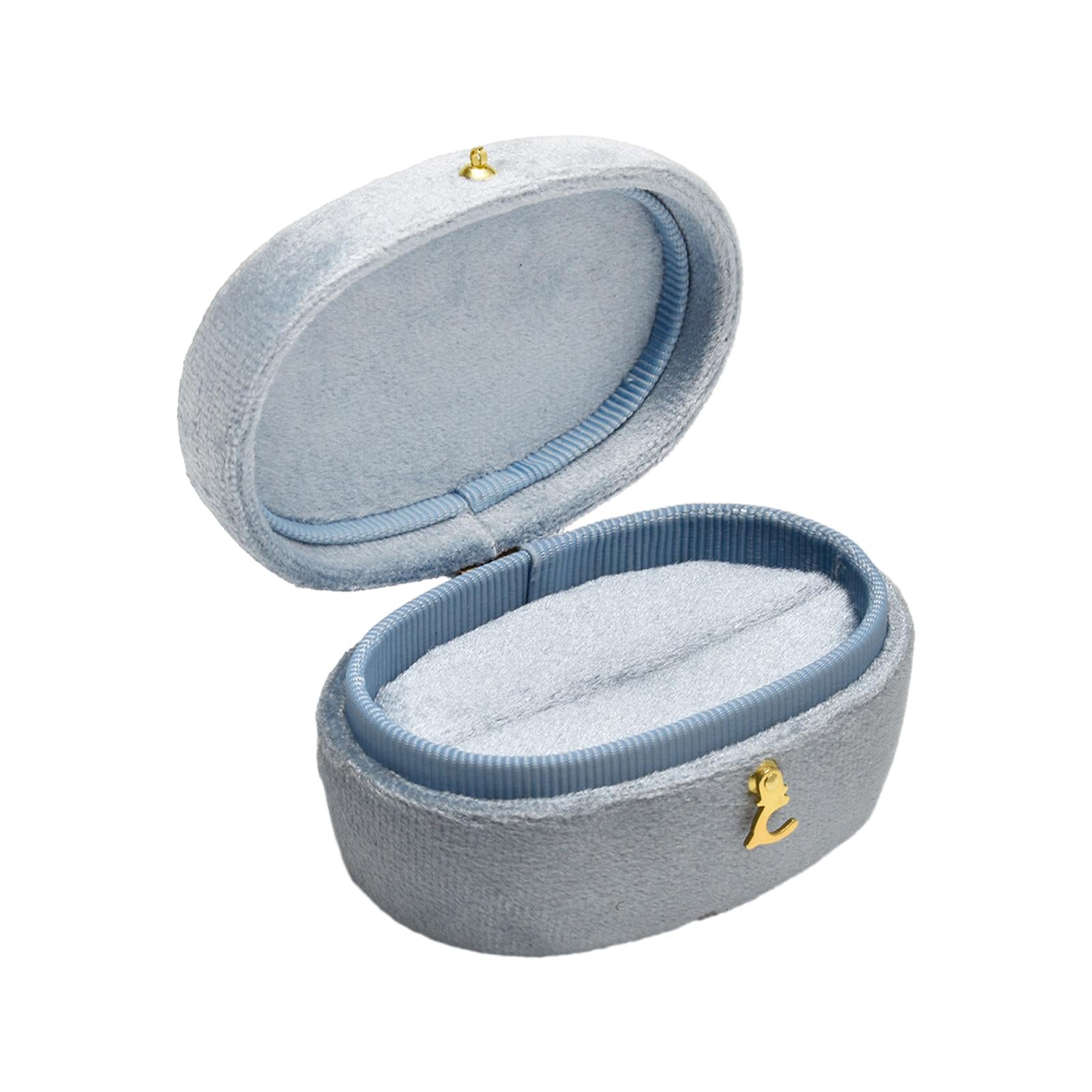 Ring Case Velvet Ring Bearer Holder for Birthday Anniversary Valentine's Day blue
