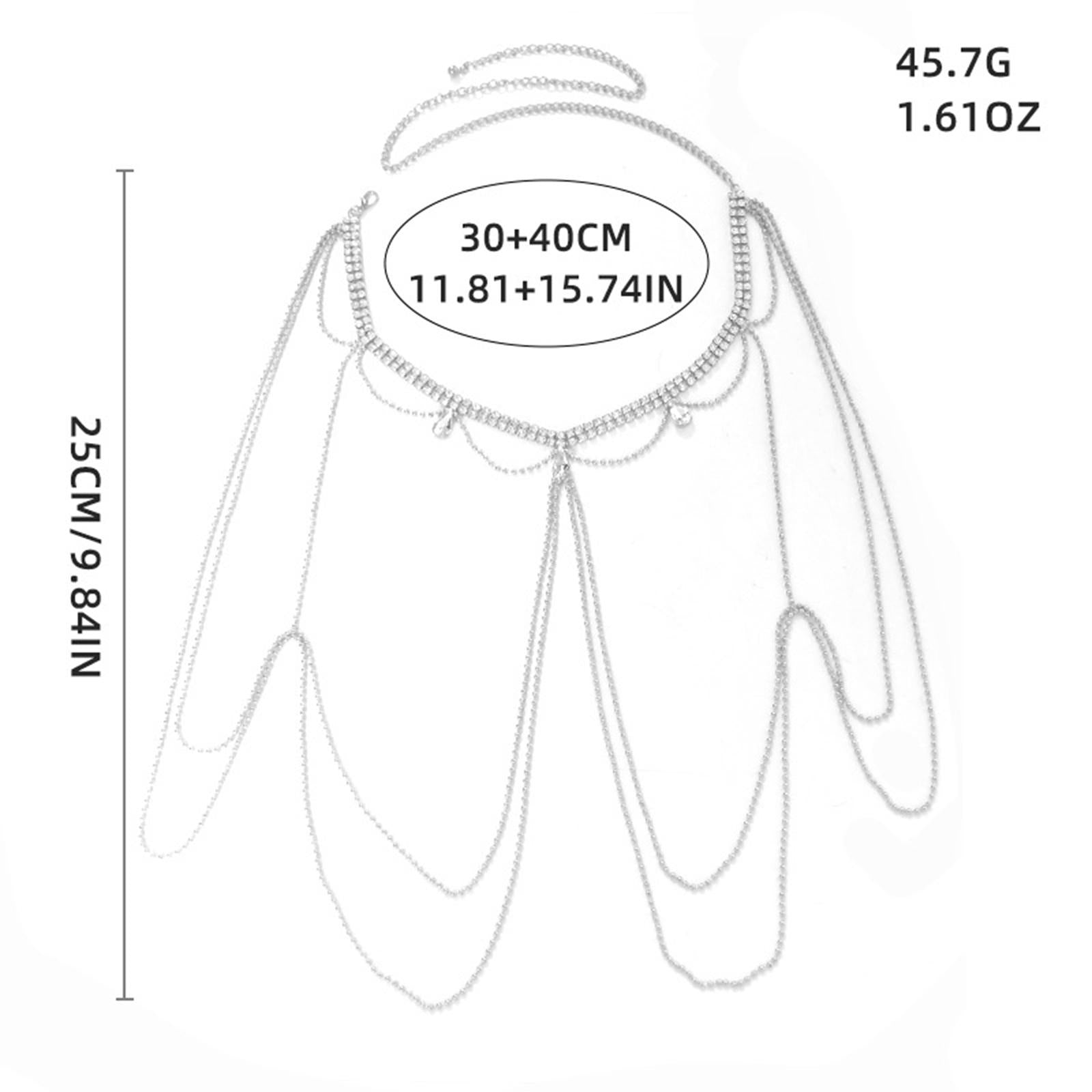 Shoulder Body Chain for Women Shiny Harness Shoulder Chain Dress Accessories