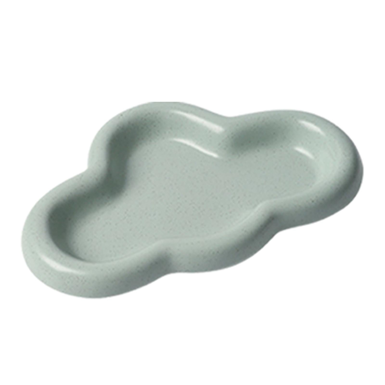 Trinket Tray Watch Keys Tray Ceramic Jewelry Plate for Bedside Table Desktop Matte Green