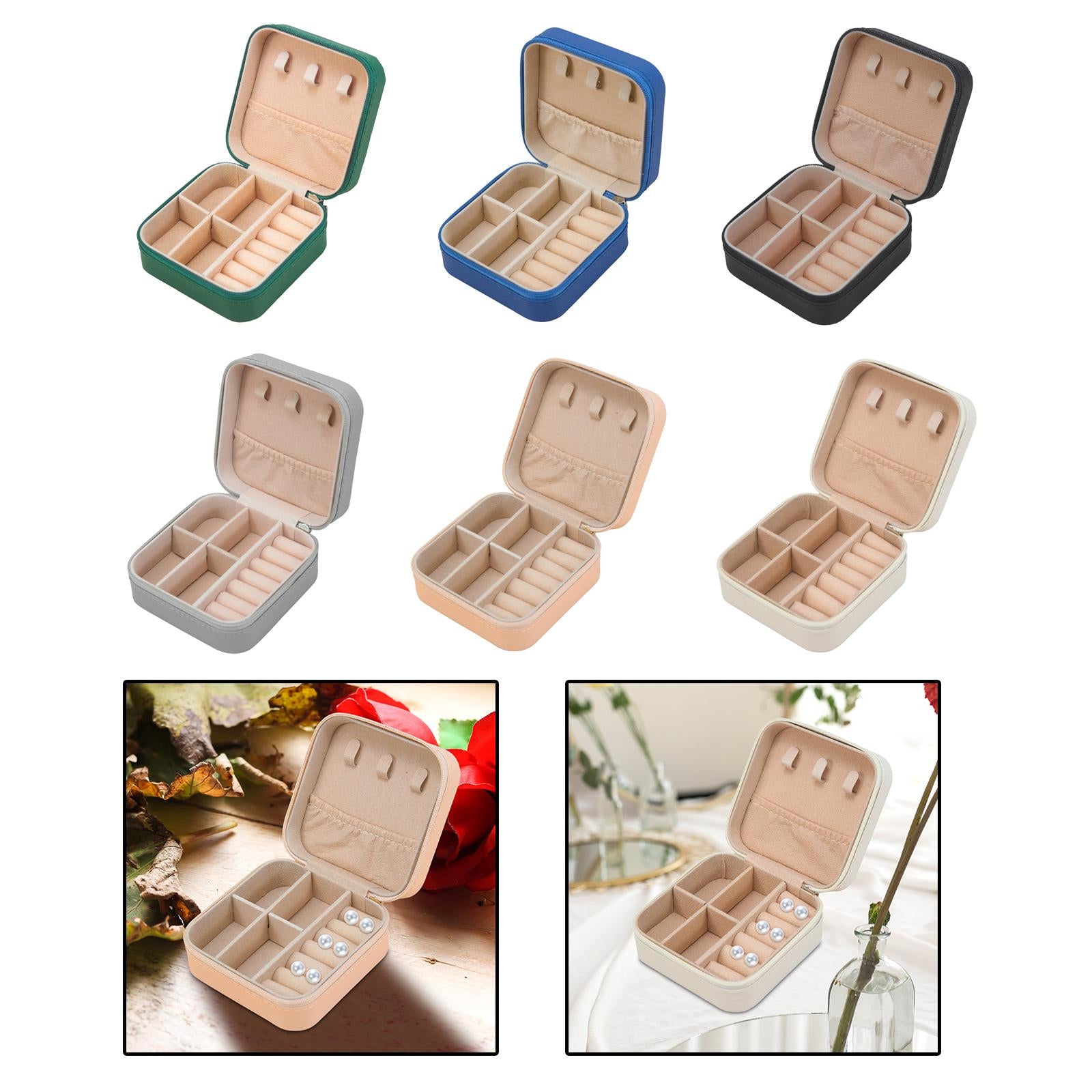 Jewelry Box Container Showcase Jewelry Storage Box for Pendant Charm Earring Green