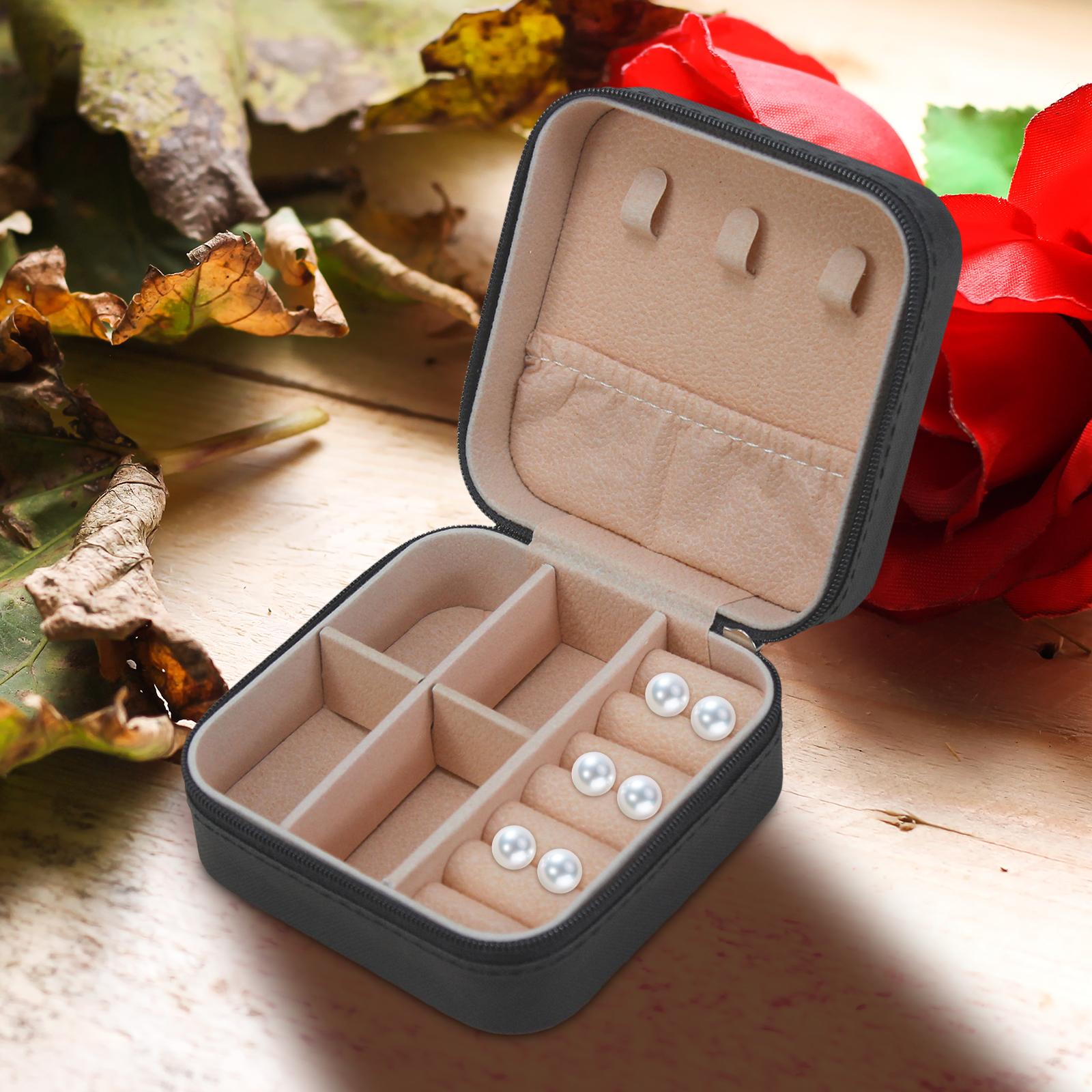 Jewelry Box Container Showcase Jewelry Storage Box for Pendant Charm Earring Black