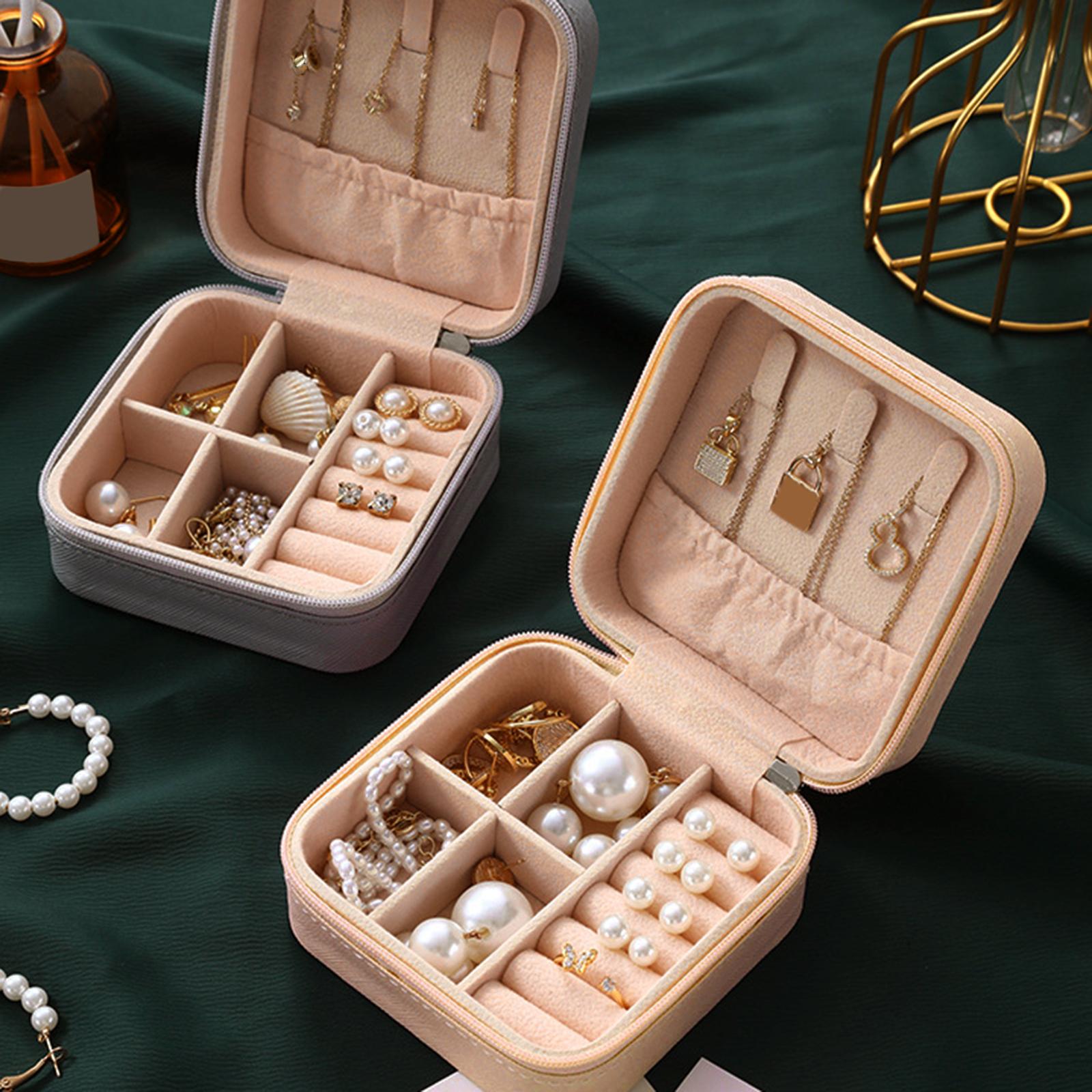 Jewelry Box Container Showcase Jewelry Storage Box for Pendant Charm Earring Gray